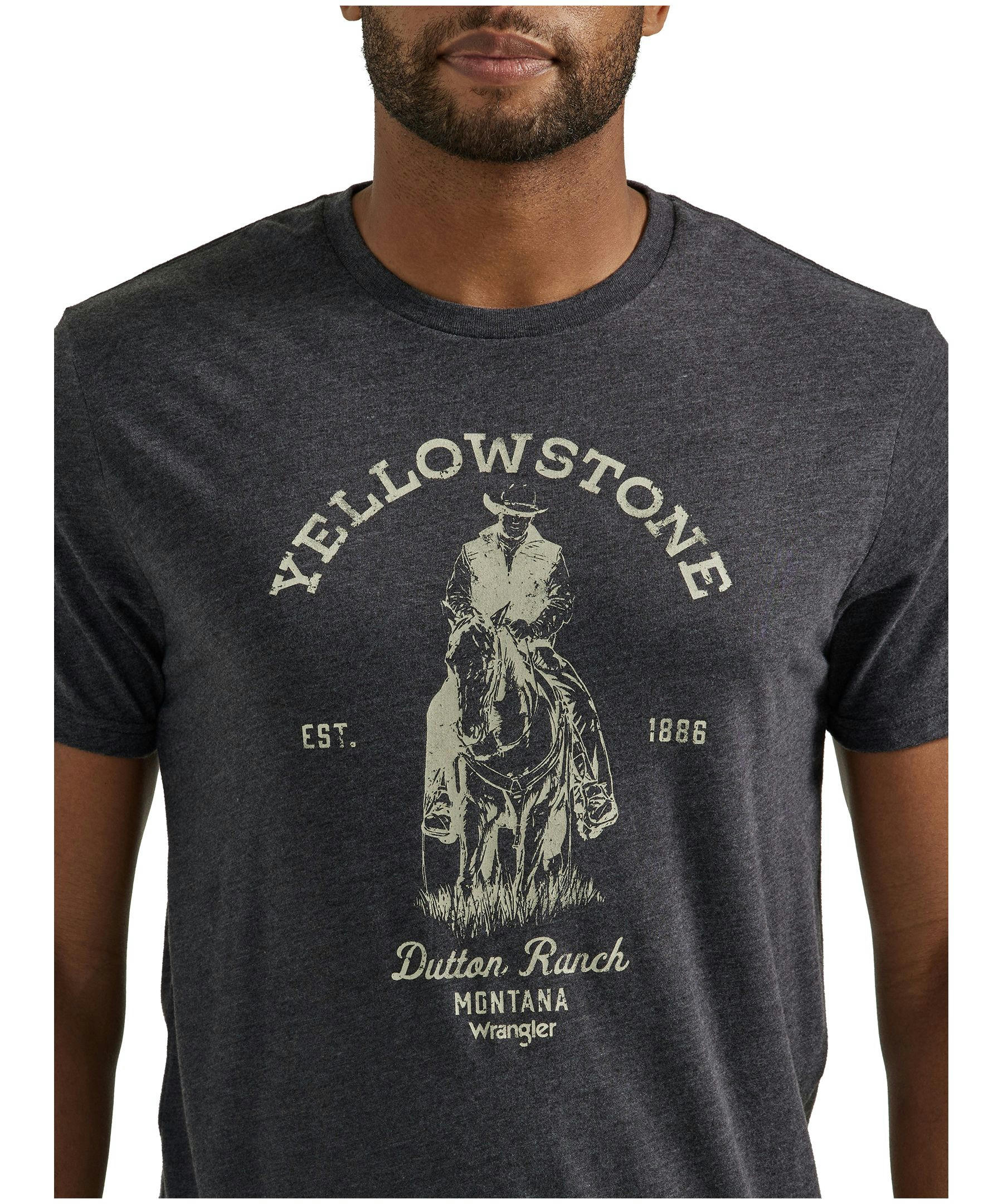 Wrangler Men's Regular Fit Yellowstone Graphic Short Sleeve T Shirt