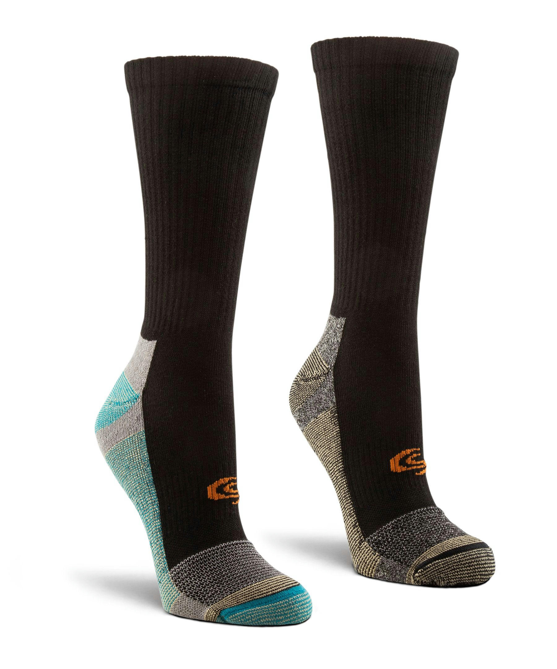 Copper Sole Women's 2 Pack Steel Toe Moisture Guard Work Socks