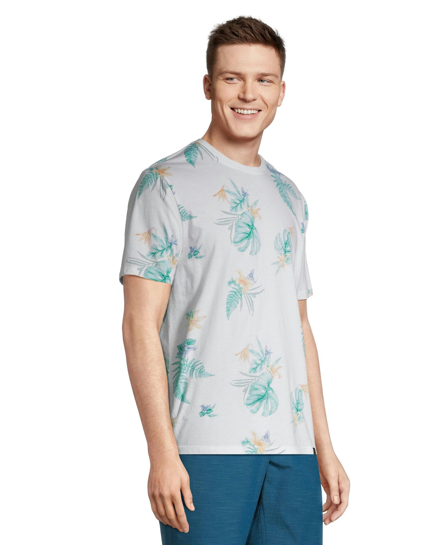 FarWest Men's Reverse Print Short Sleeve T Shirt