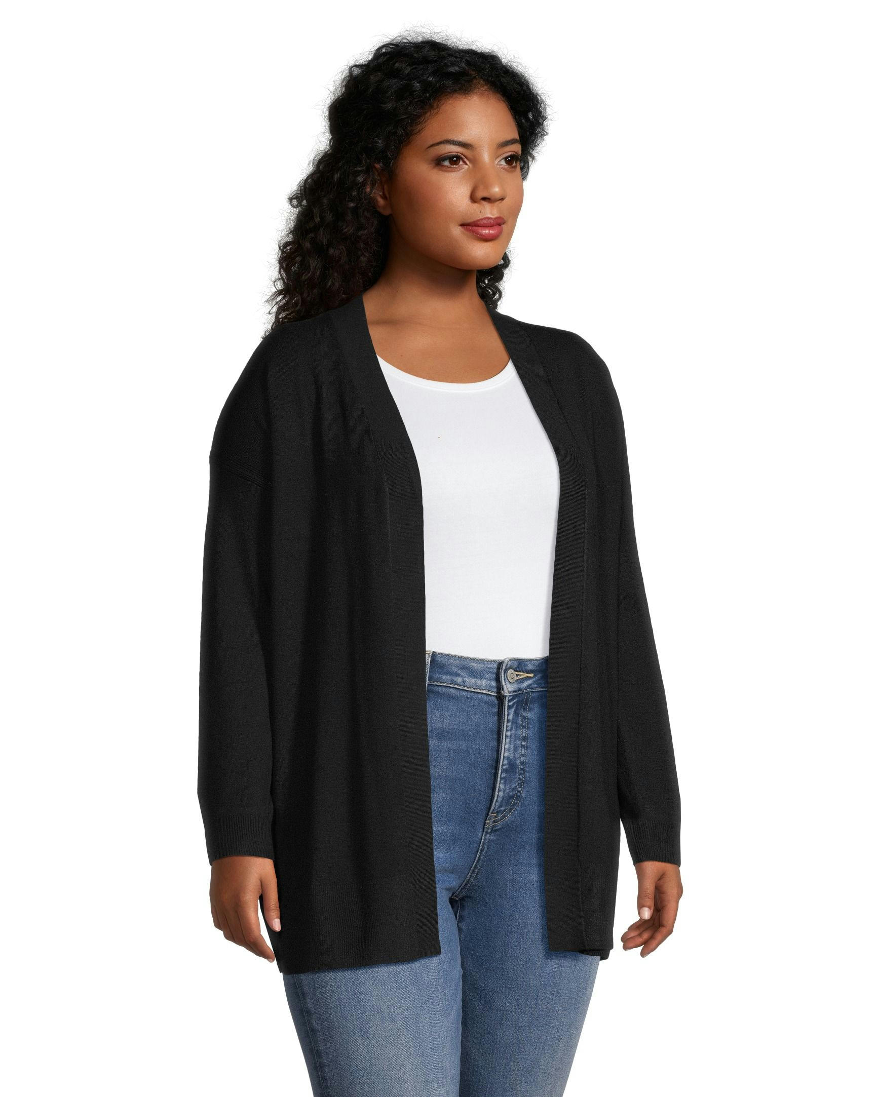 Denver Hayes Women's Knit Semi Fitted Open Cardigan