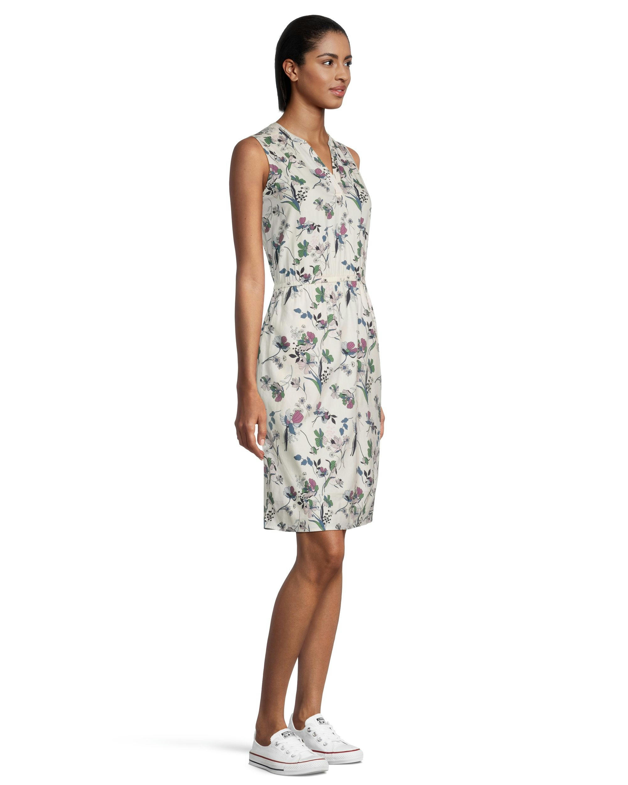 Women's Print Sleeveless V-Neck Dress