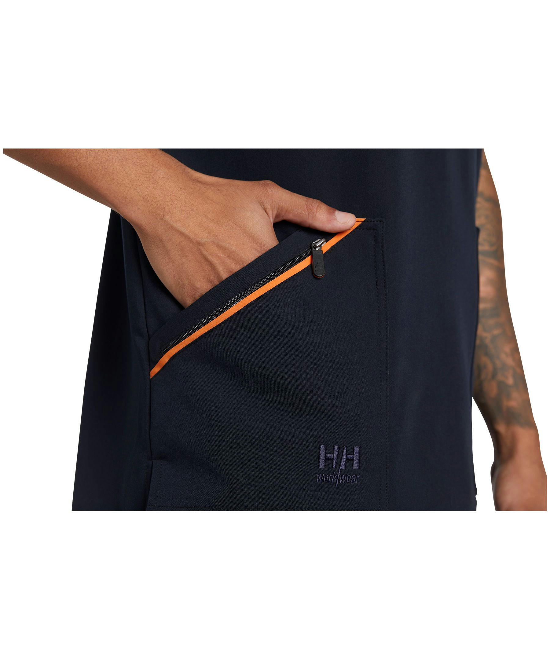 Helly Hansen Workwear Men's Back Pleat Stretch V-Neck Short Sleeve Scrub Top