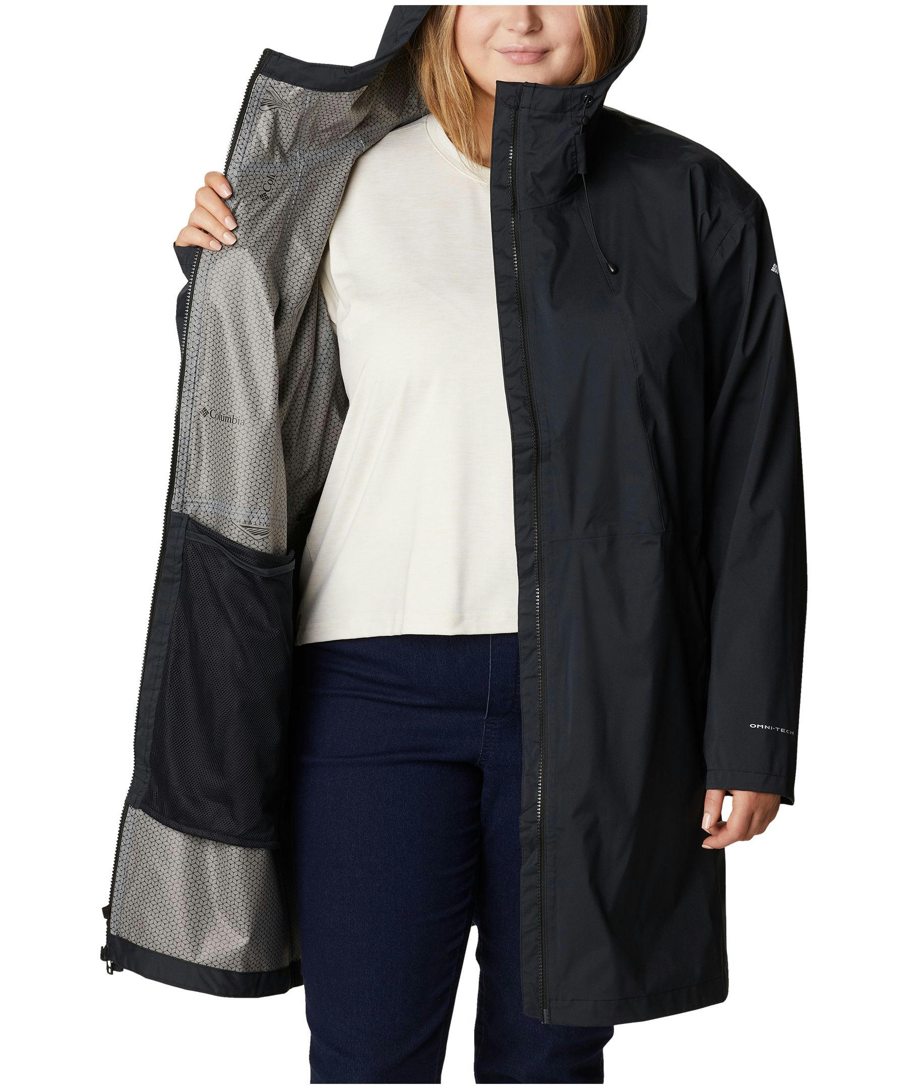 Columbia Women's Weekend Adventure Waterproof Omni-Tech Long Rain Jacket