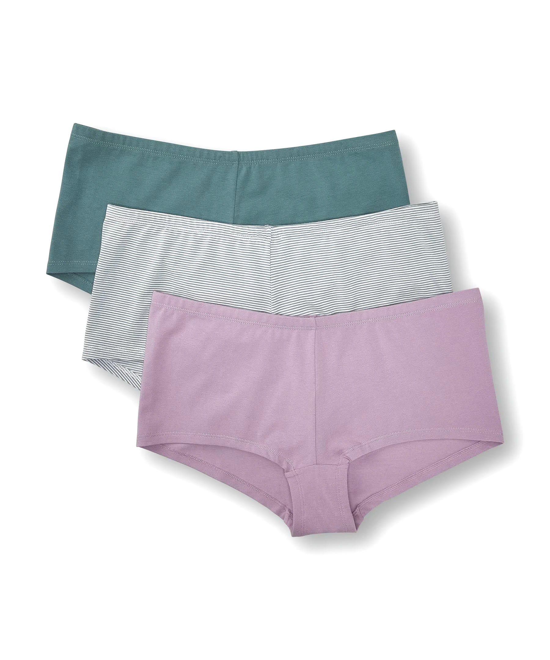 Denver Hayes Women's 3 Pack Cotton Stretch Boyshort Underwear