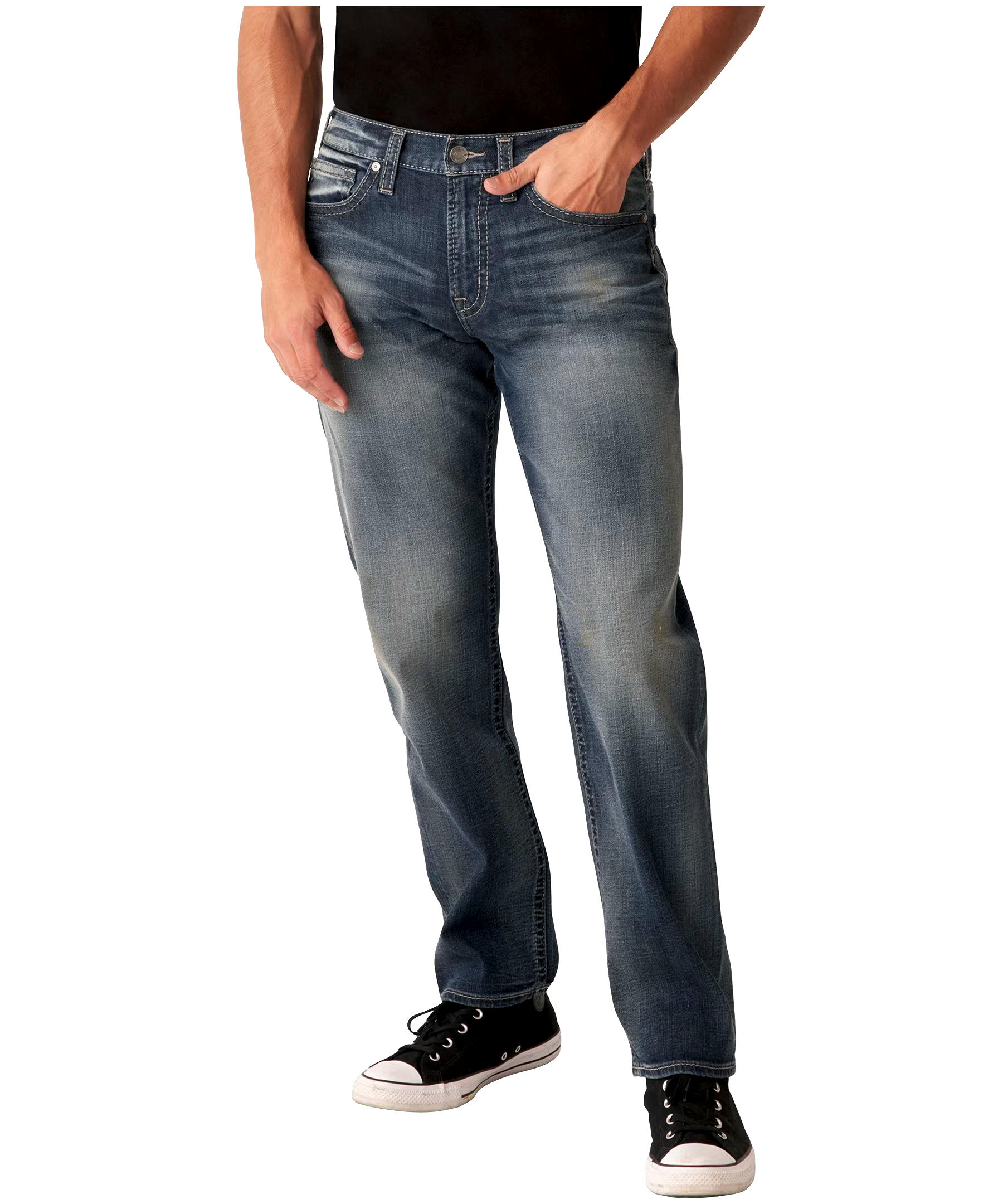 Silver Men's Hunter Loose Fit Taper Leg Dark Wash Jeans