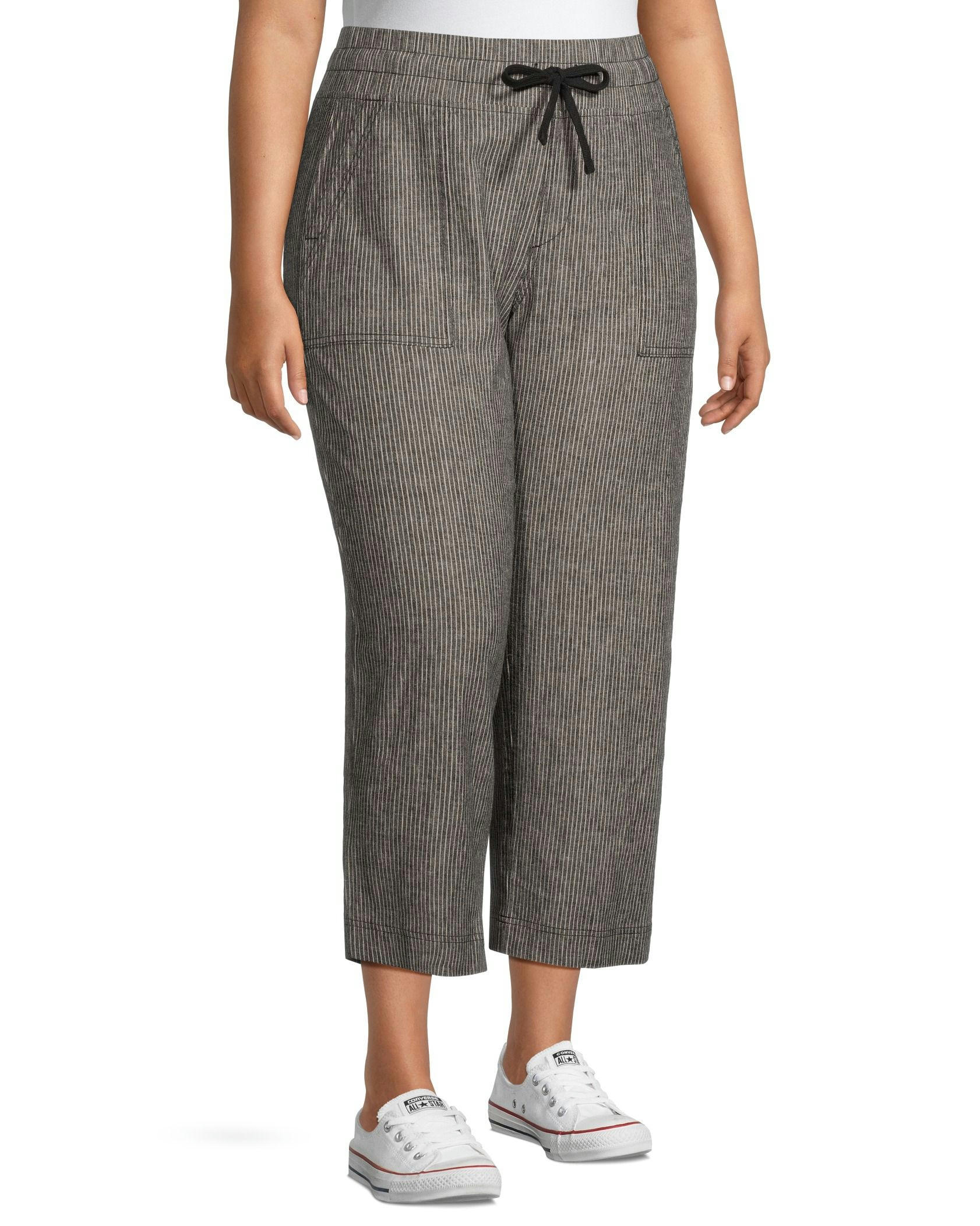 Denver Hayes Women's Mid Rise Wide Leg Crop Pants