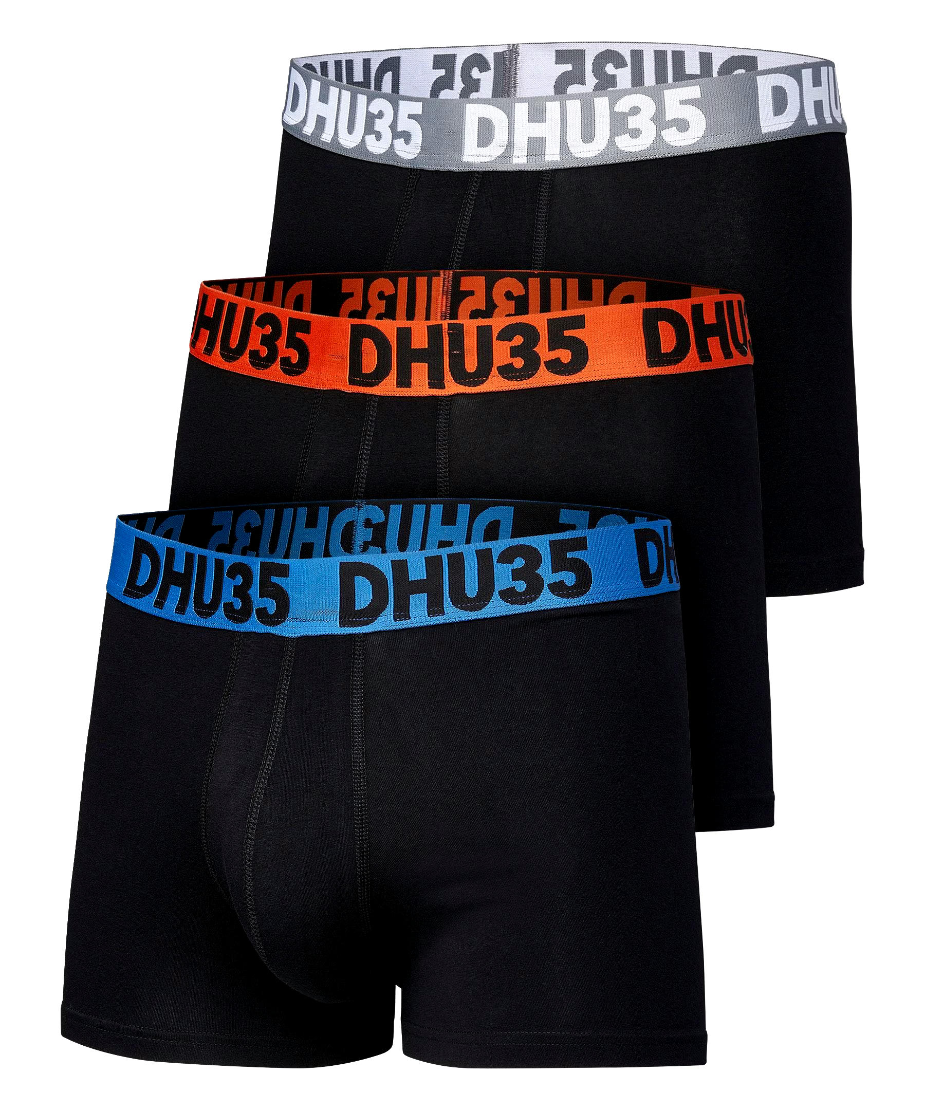 Denver Hayes Men's 3 Pack Fashion Cotton Stretch Elastic Trunk Briefs Underwear