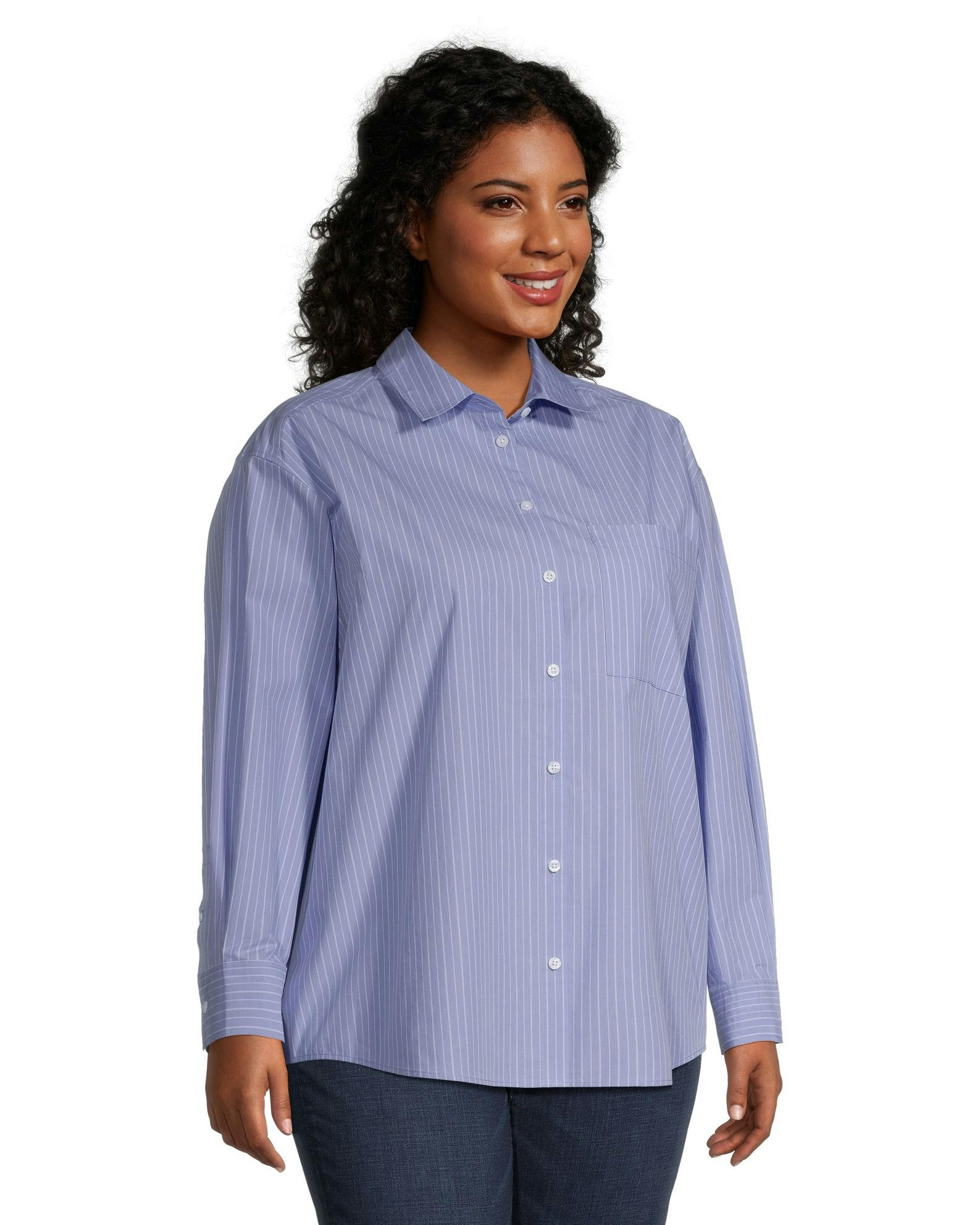 Denver Hayes Women's Oversize Button-Up Long Sleeve Shirt