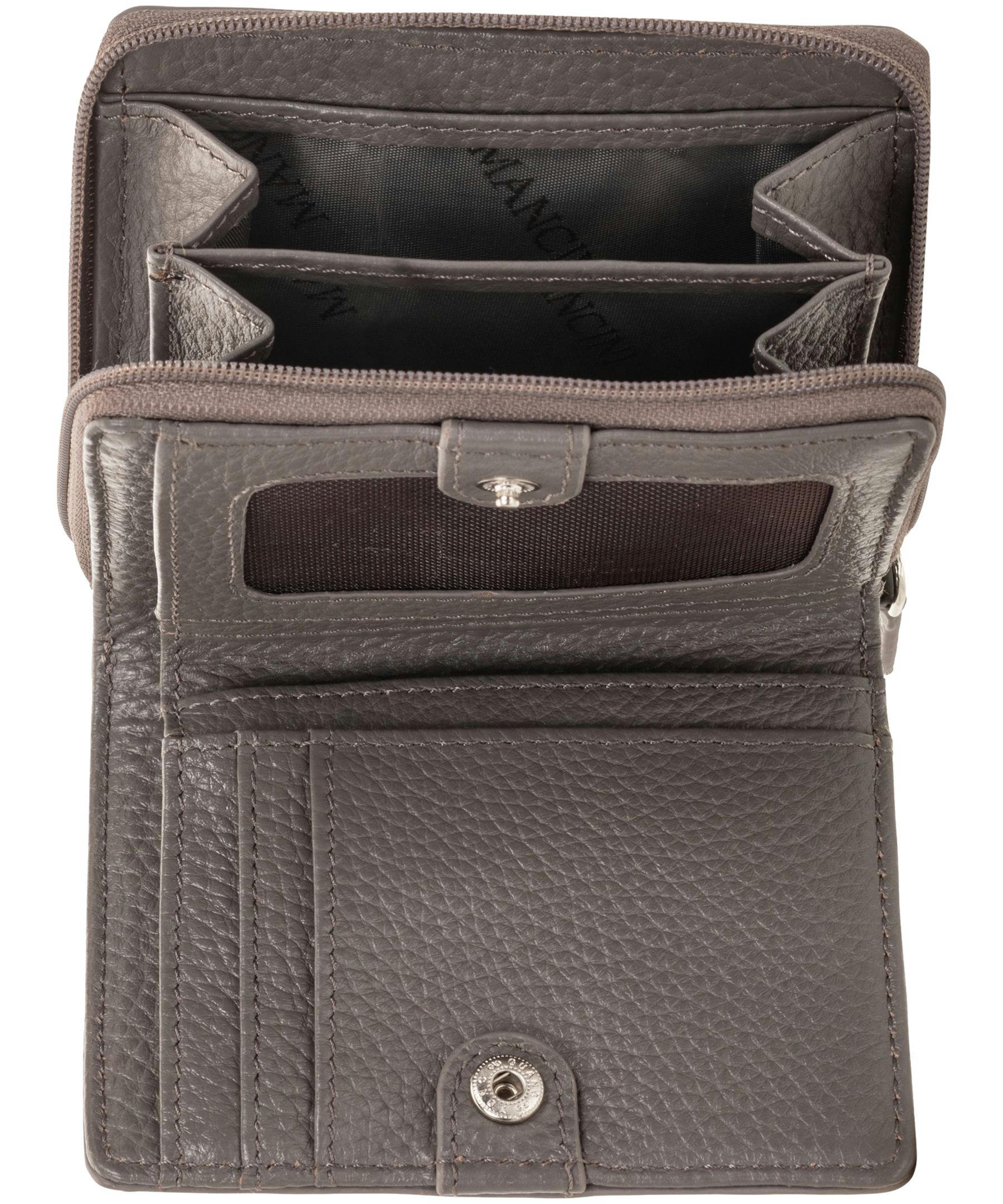 Mancini Leather Goods Women's Peblled RFID Secure Small Clutch Wallet