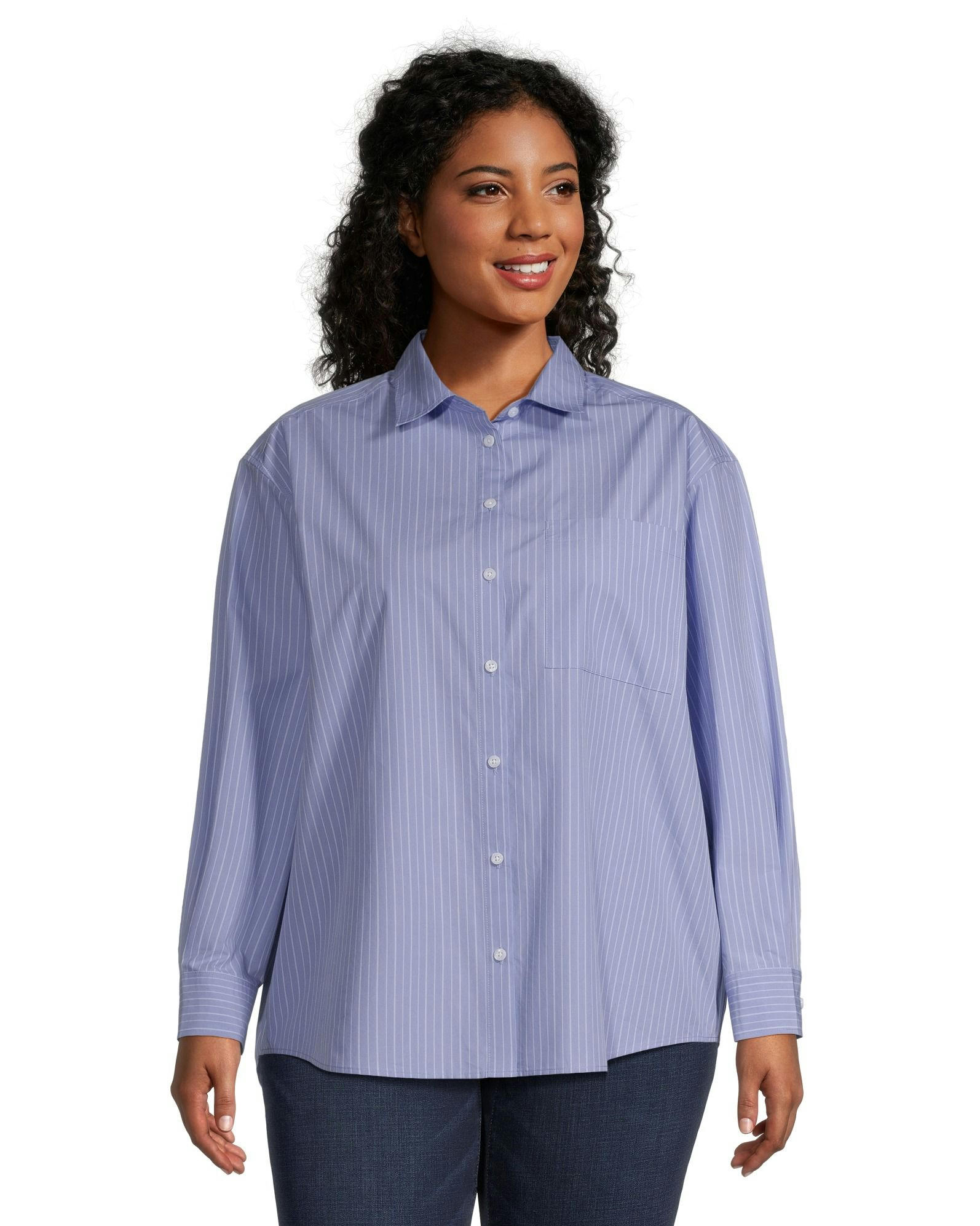 Denver Hayes Women's Oversize Button-Up Long Sleeve Shirt