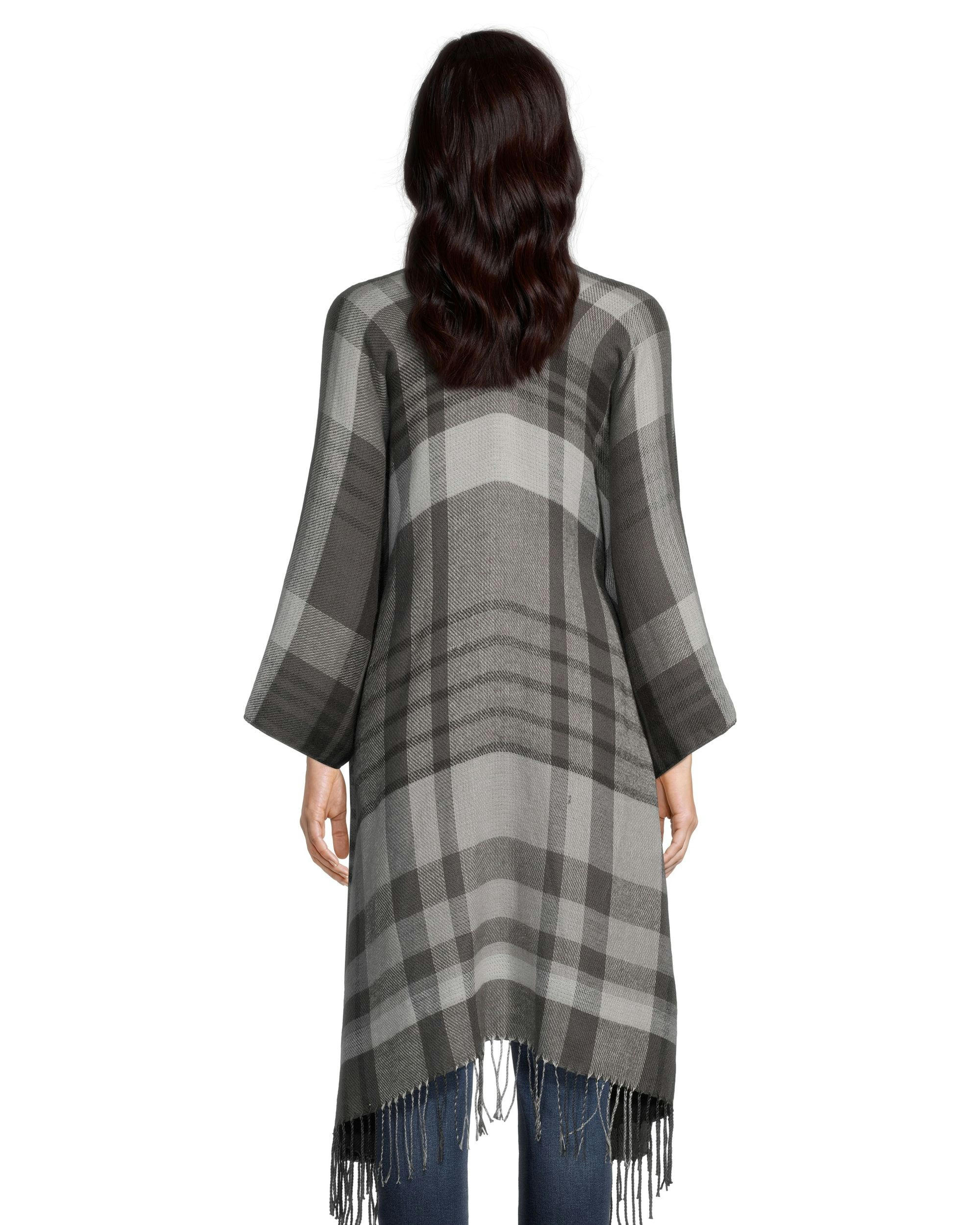 Denver Hayes Women's Plaid Fringe Shawl Ruana