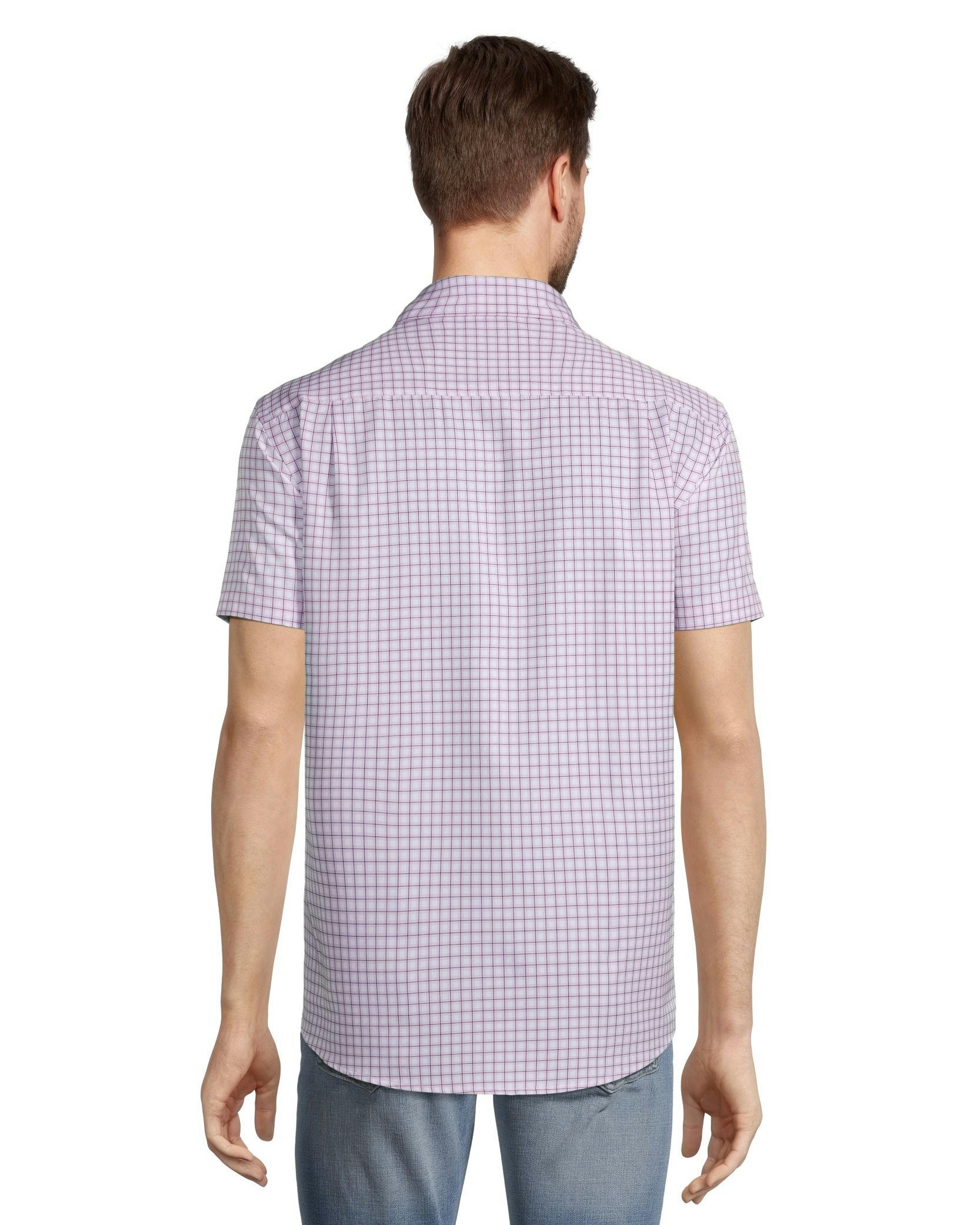 Denver Hayes Men's Hybrid 4-Way Stretch Short Sleeve Commuter Sport Shirt