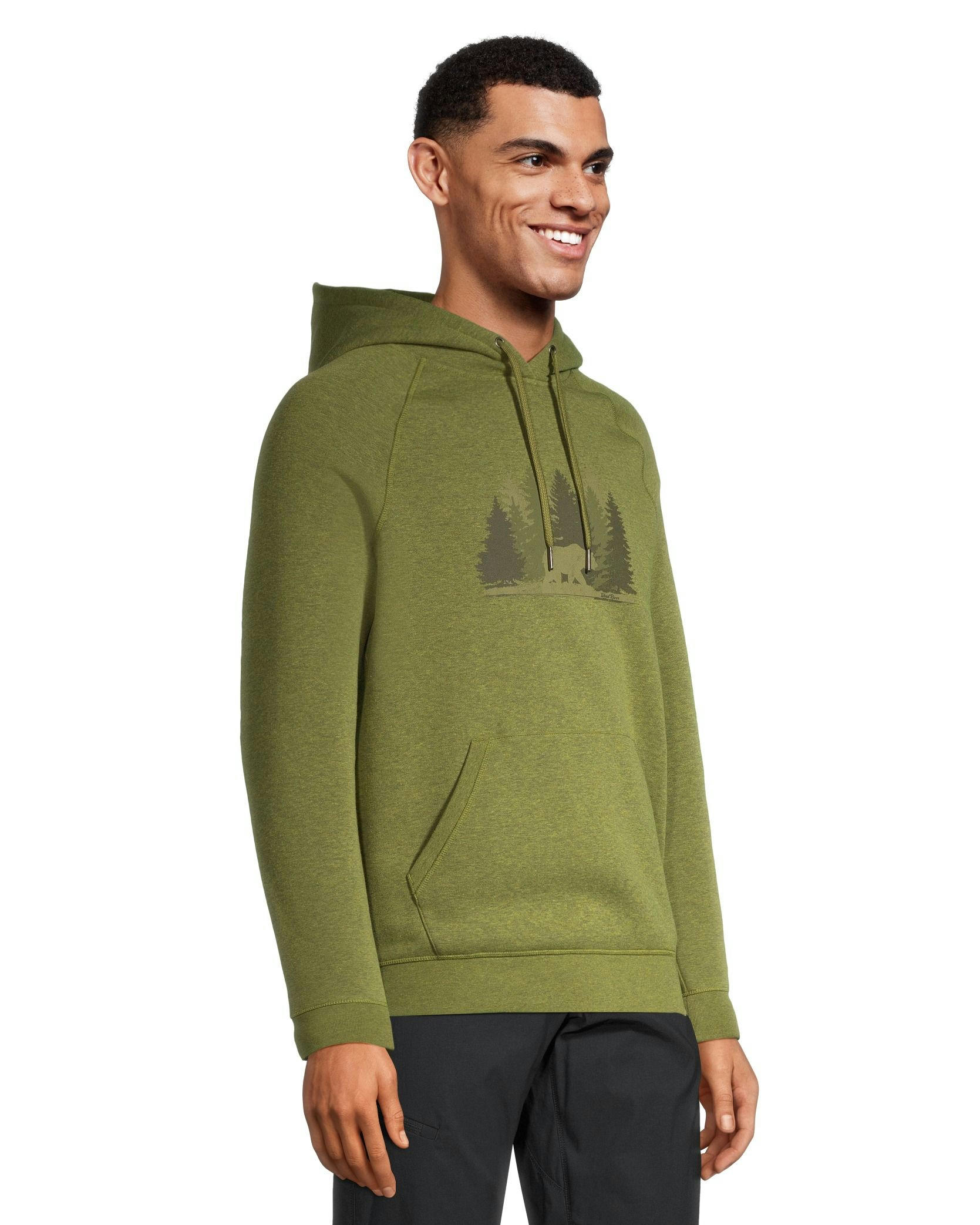 WindRiver Men's Bear Graphic Fleece Hoodie