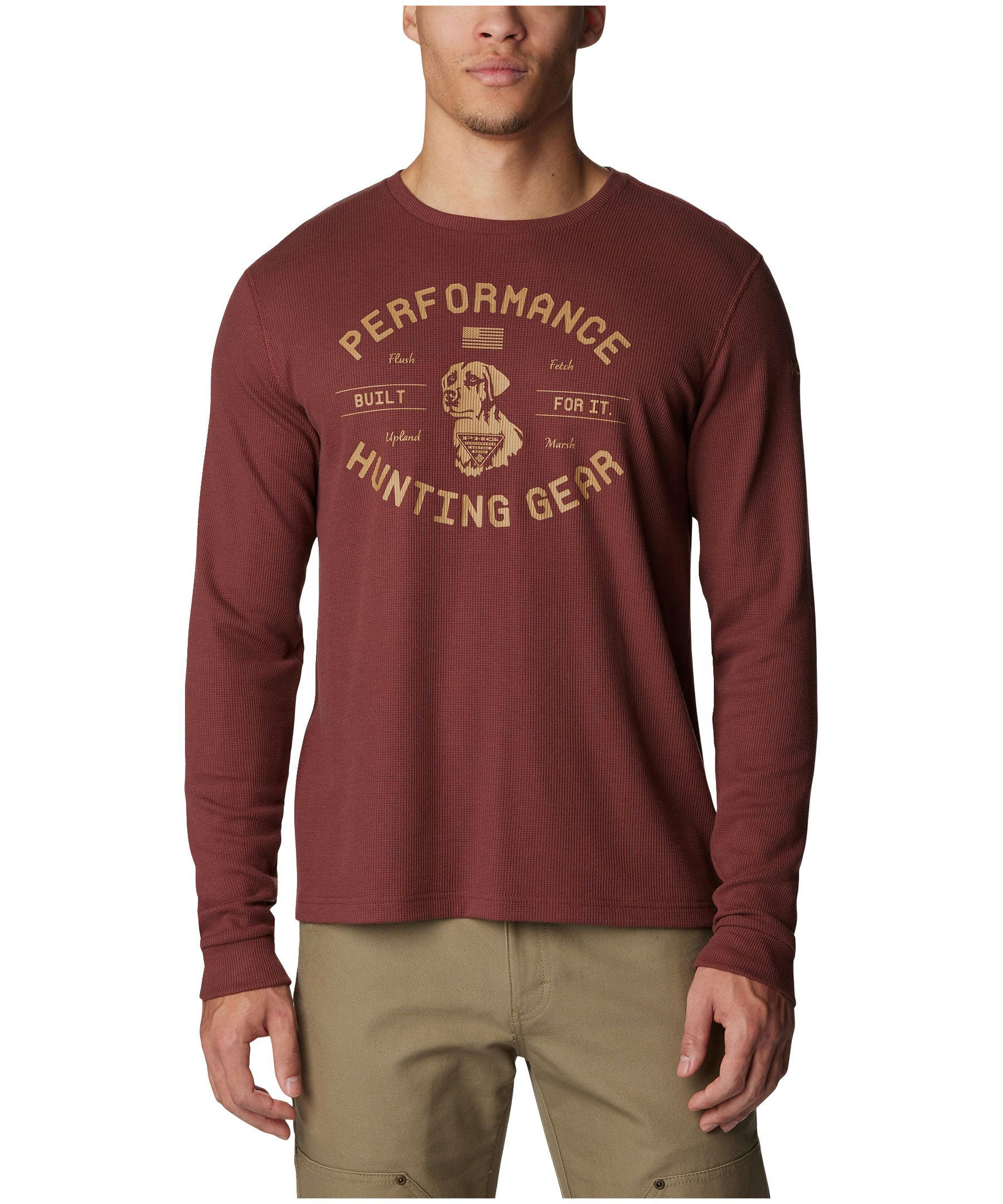 Columbia Men's Built For It Performance Hunting Gear Long Sleeve Waffle T Shirt