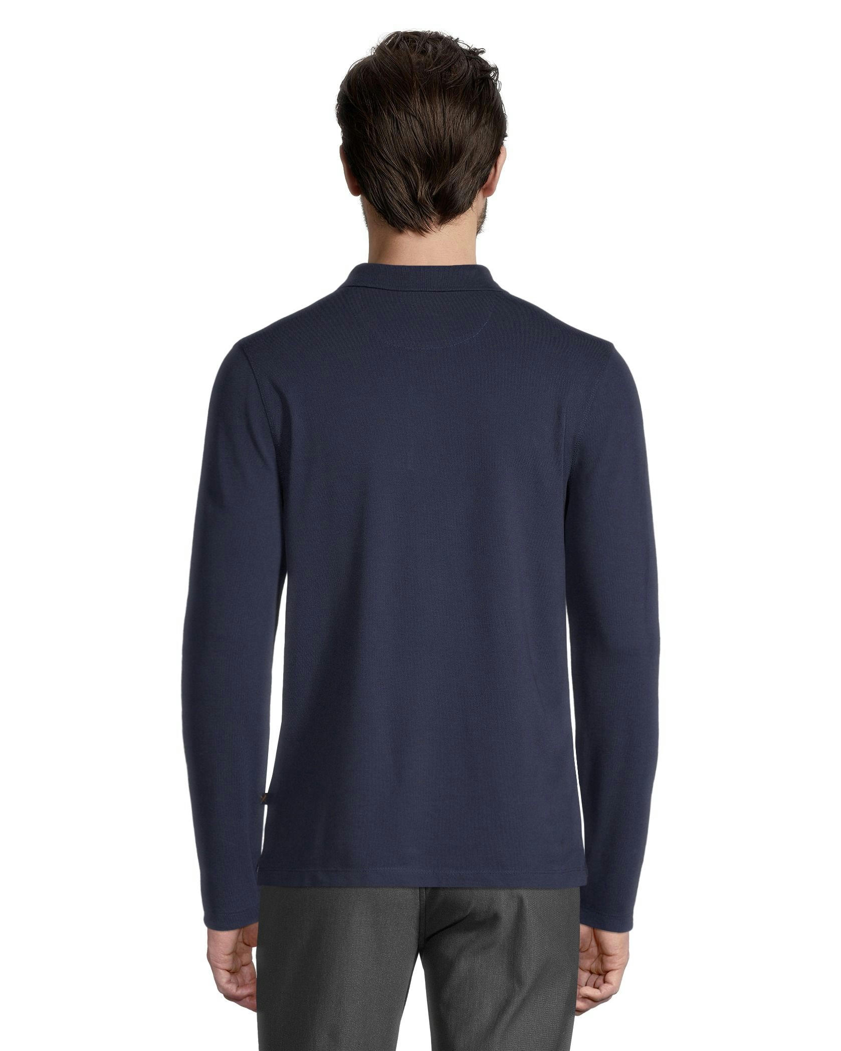 Denver Hayes Men's 50 Wash Long Sleeve Modern Fit Stretch Pique Polo Shirt