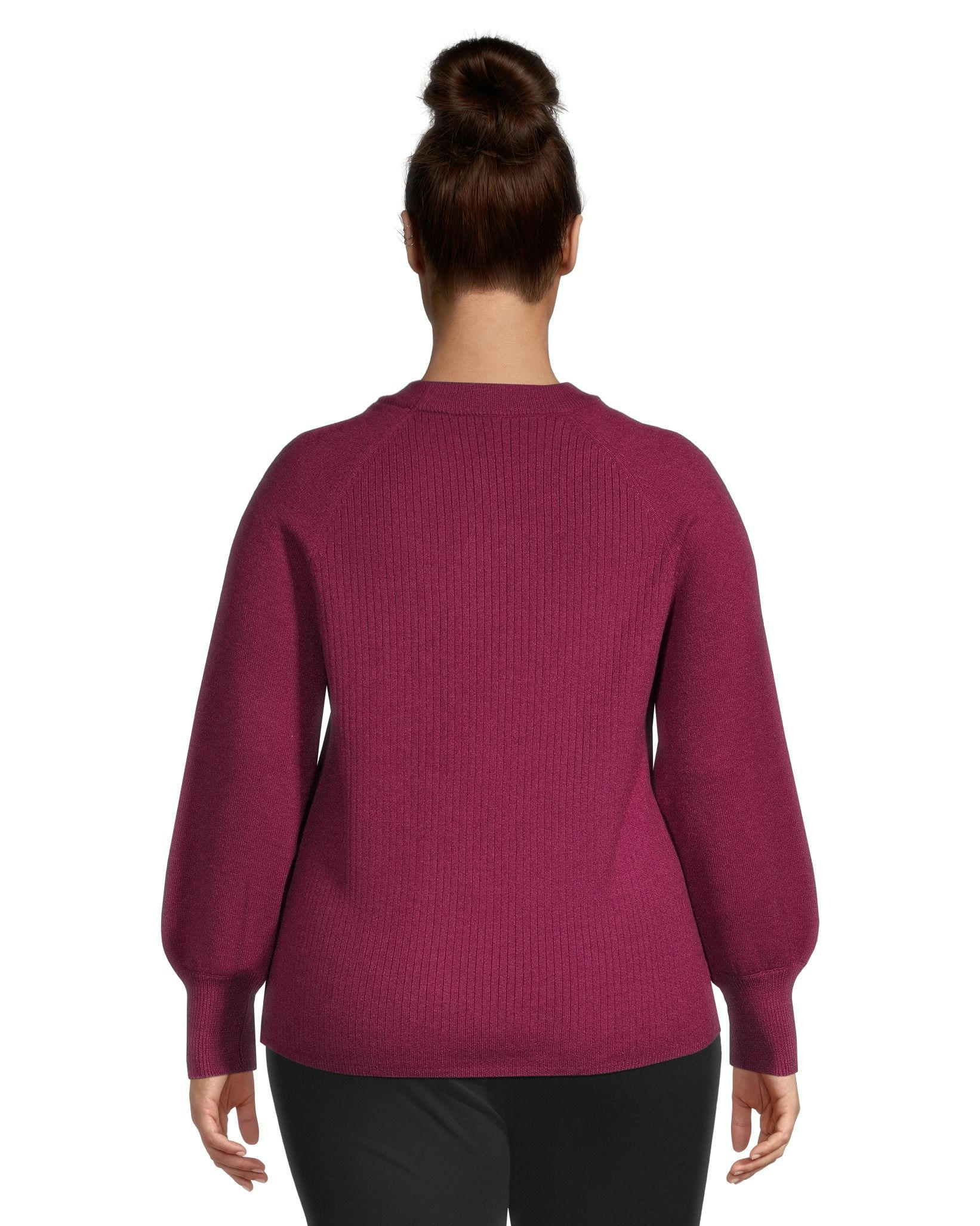 Denver Hayes Women's Crewneck Raglan Bell Sleeve Pullover Sweater