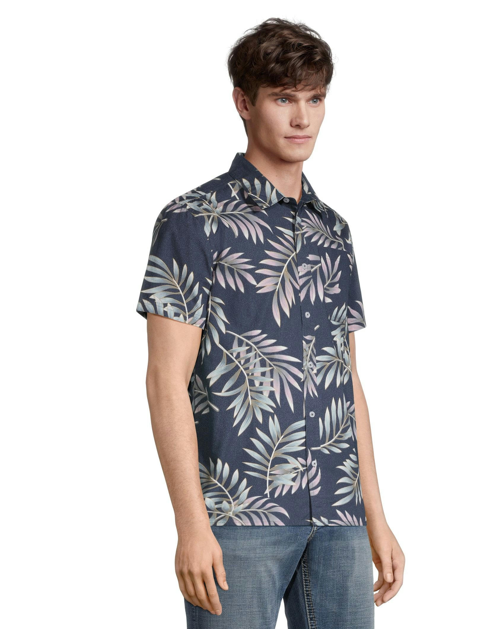 Silver Men's Solid Print Regular Fit Cotton Knit Shirt