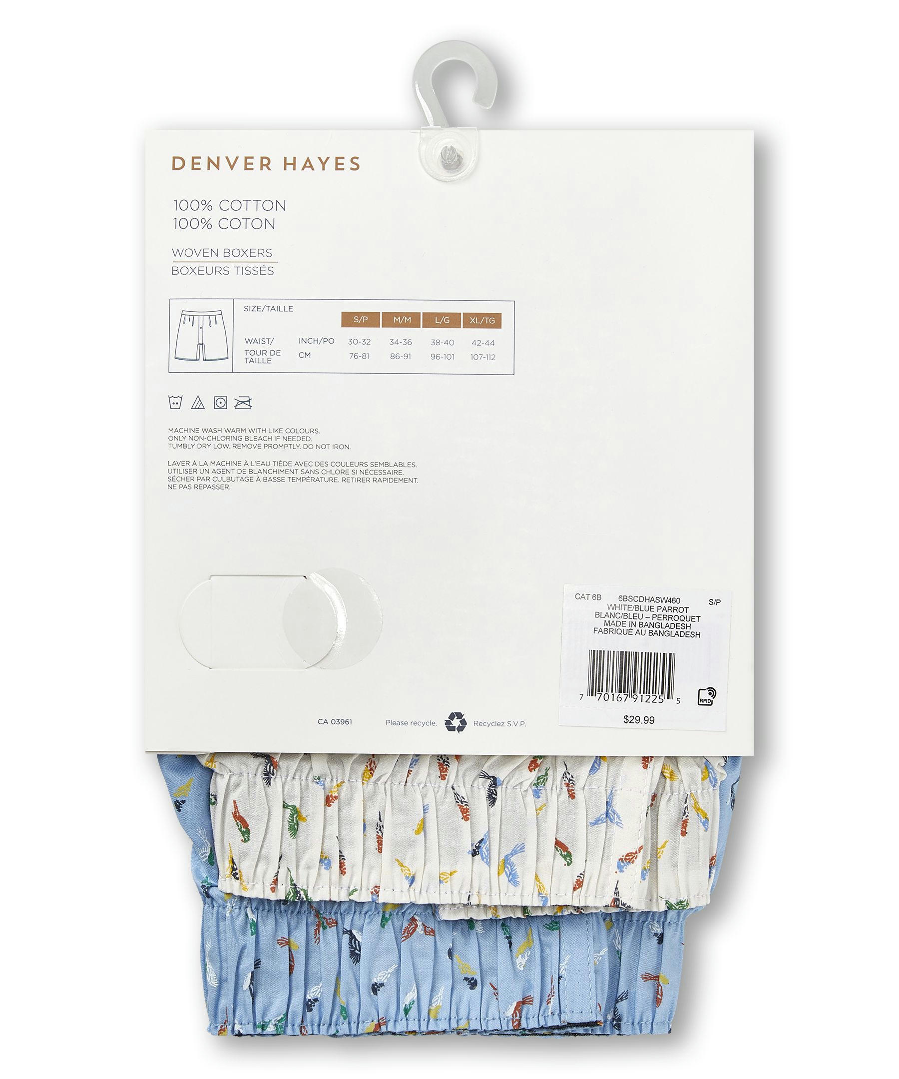 Denver Hayes Men's 2 Pack Woven Boxer