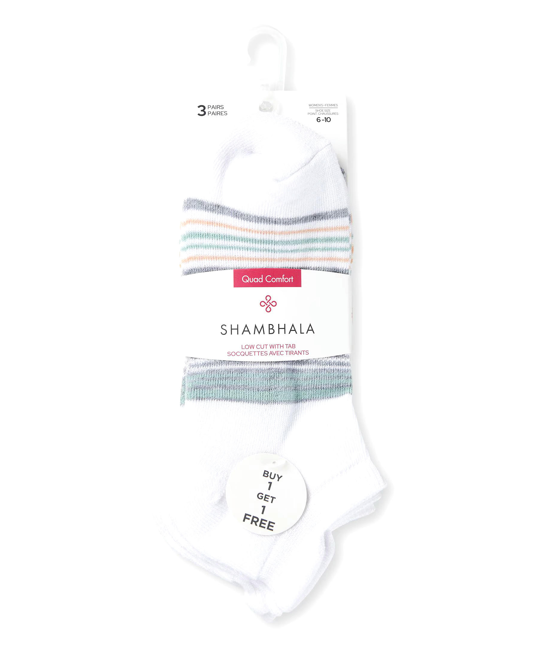 Shambhala Women's 3-Pack Tab Sport Socks
