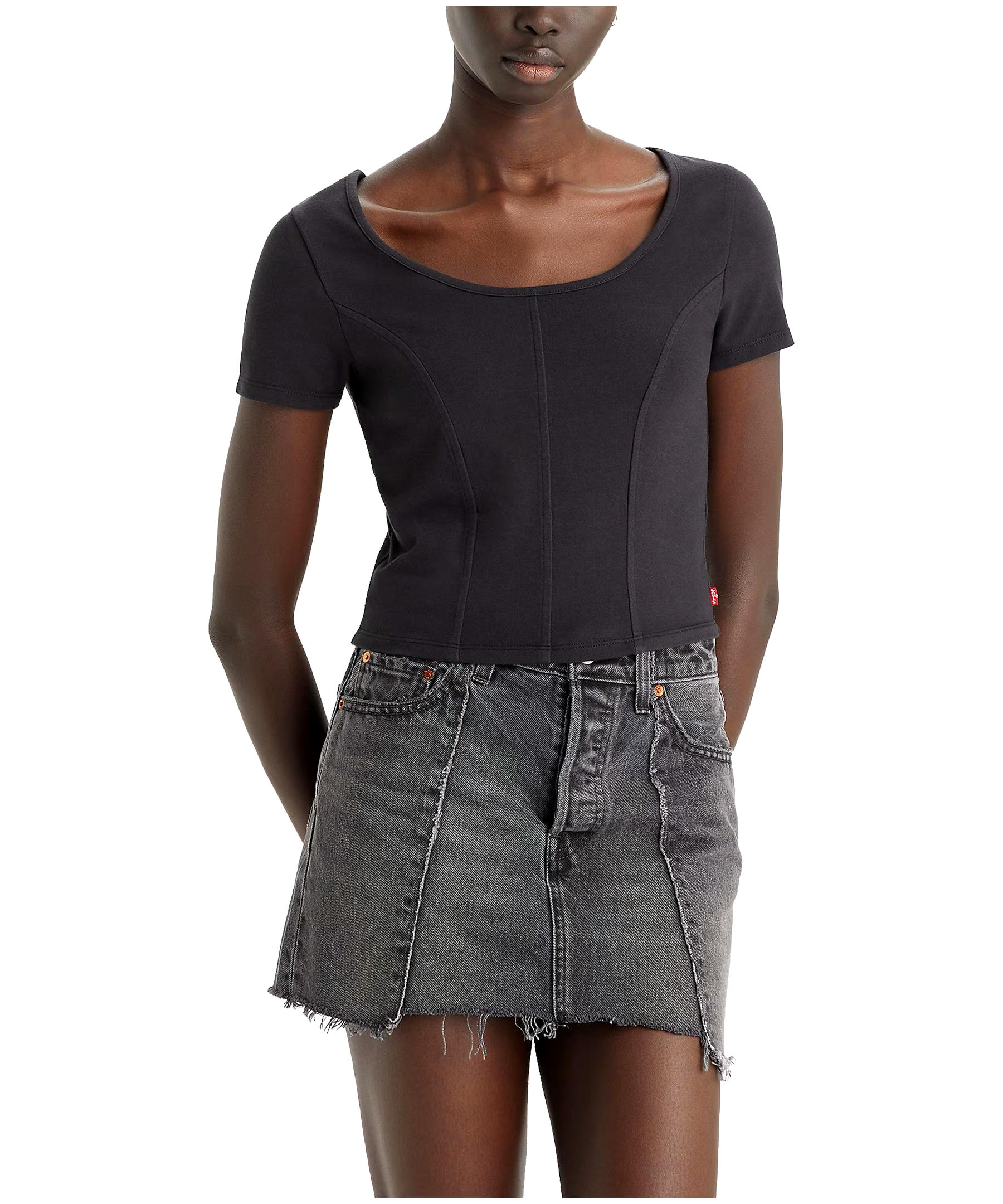 Levi's Women's Mars Cropped Slim Fit Corset T Shirt