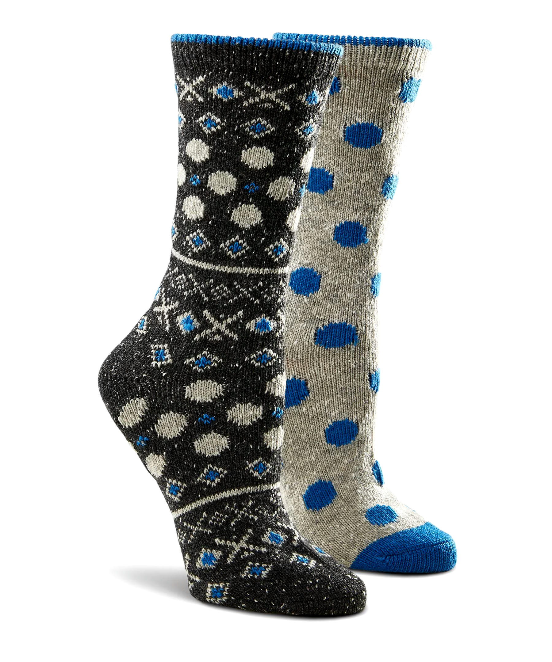 WindRiver Women's T-Max 2 Pack Tweed Print Casual Crew Socks