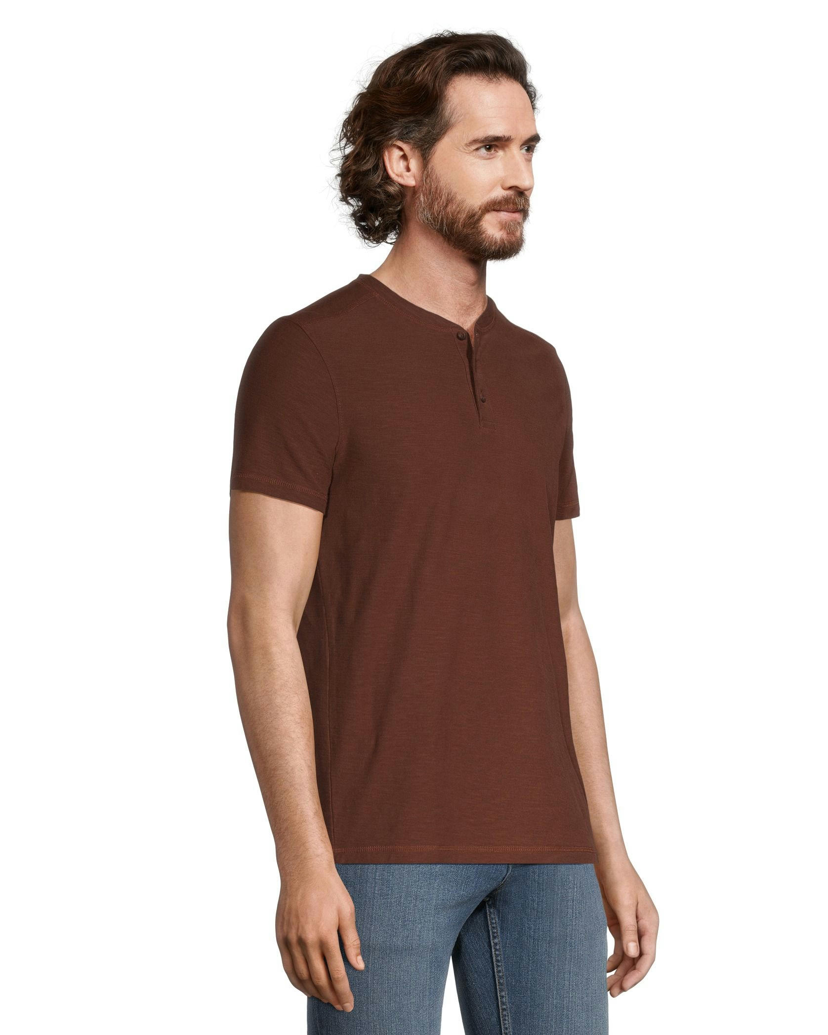 Denver Hayes Men's Garment Wash Slub Henley Shirt