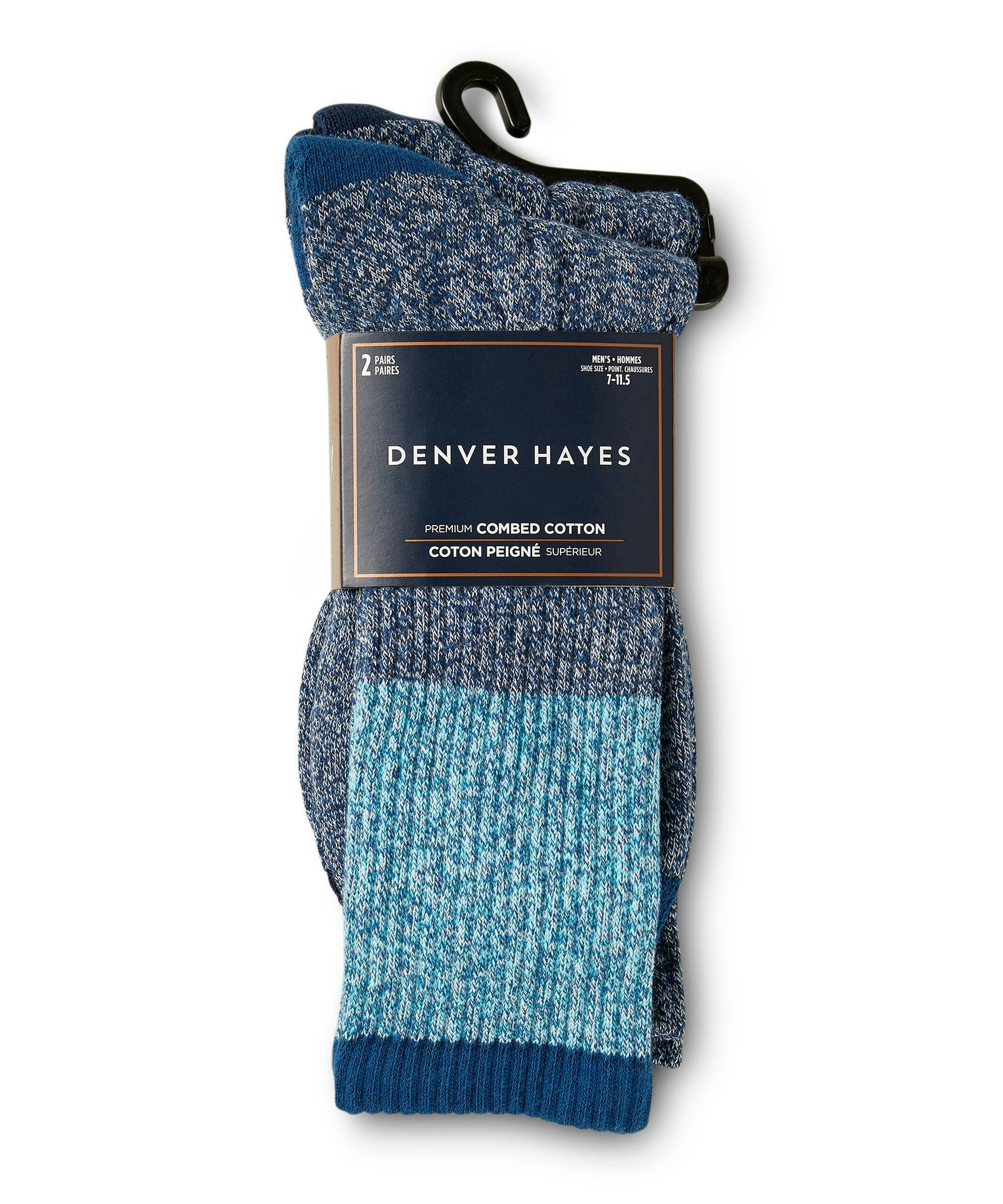 Denver Hayes Men's 2 Pack Casual Crew Socks
