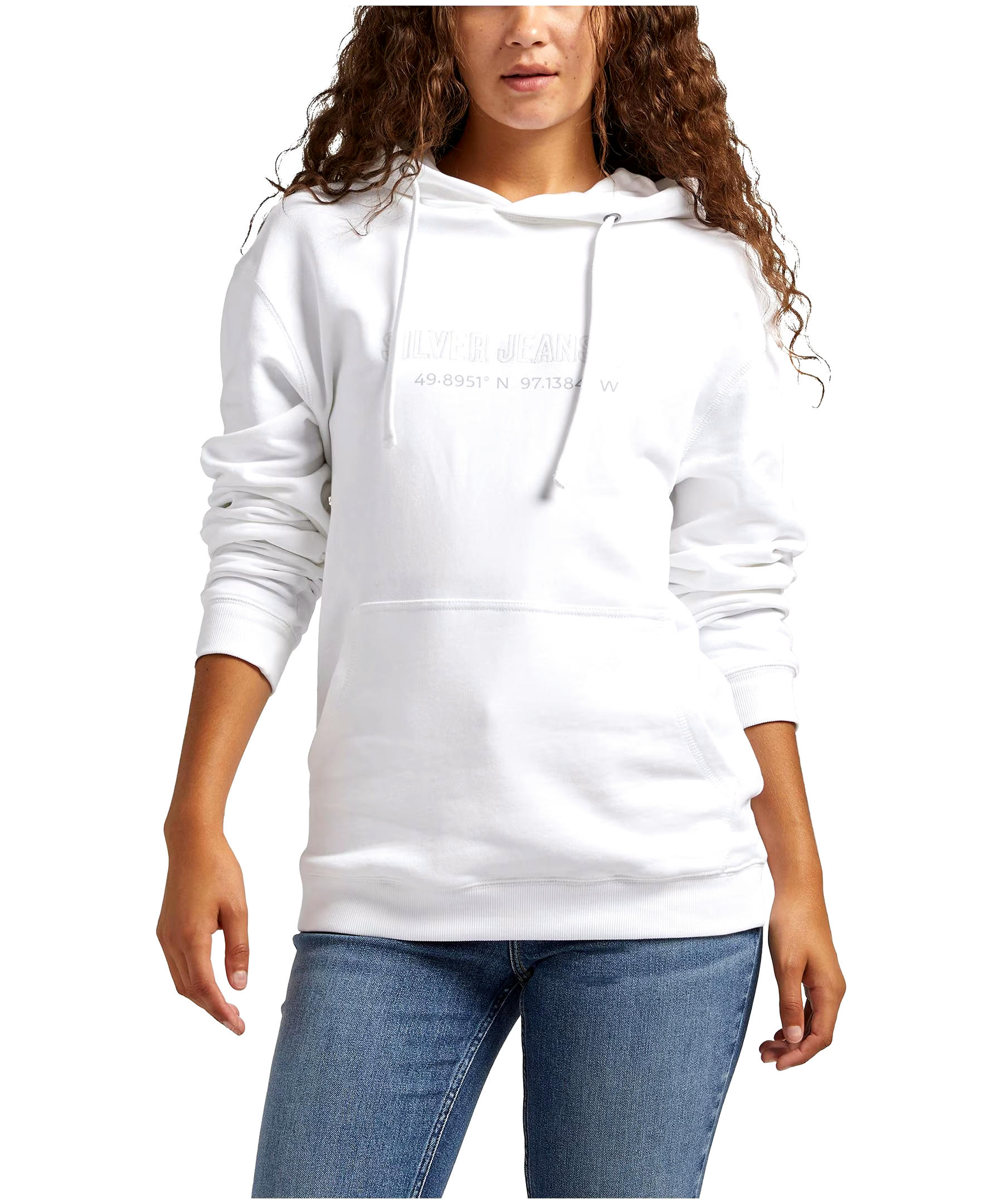 Silver Unisex Logo French Terry Hoodie Sweatershirt