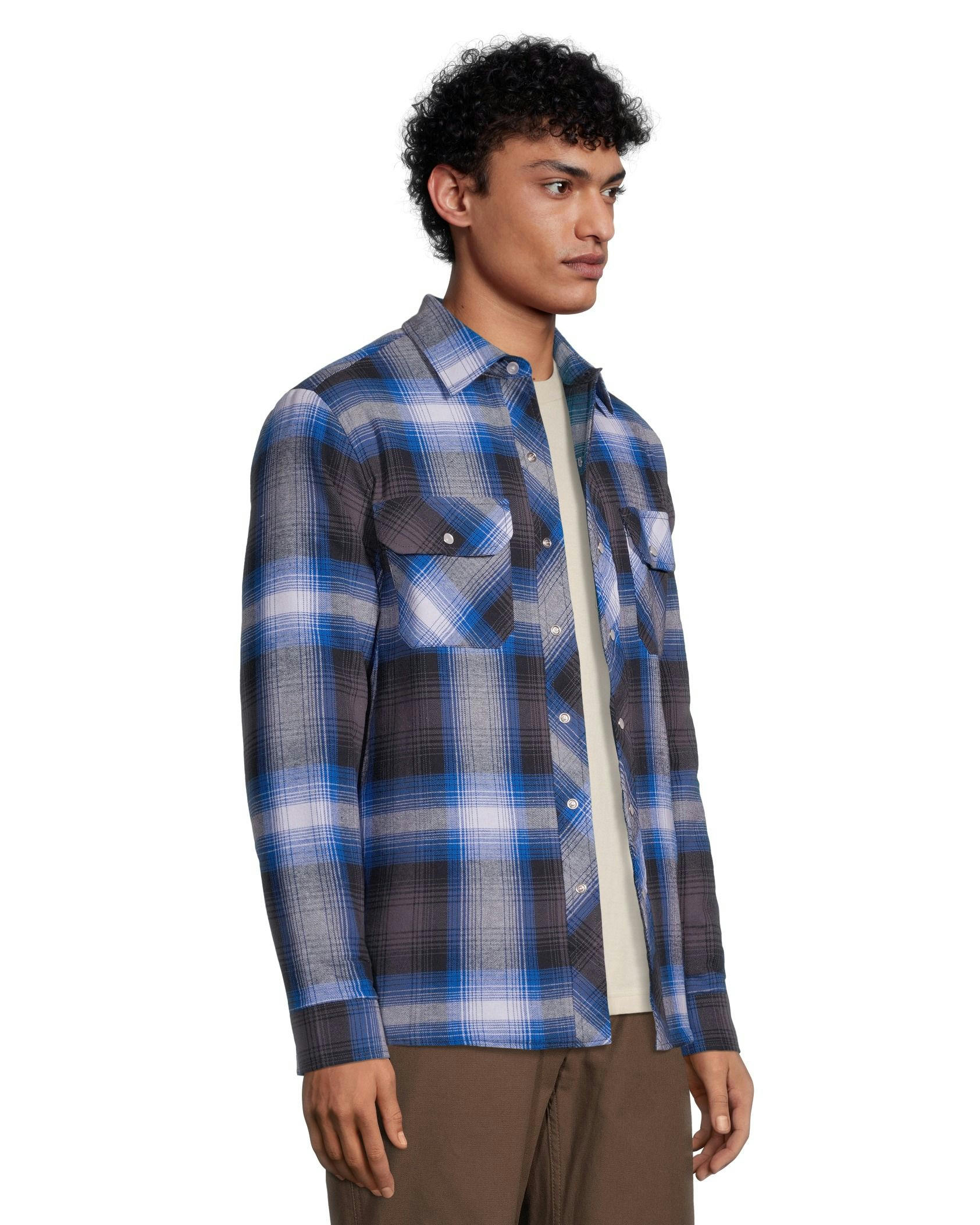 Aggressor Men's Snap-Front Plaid Quilted Flannel Work Shirt