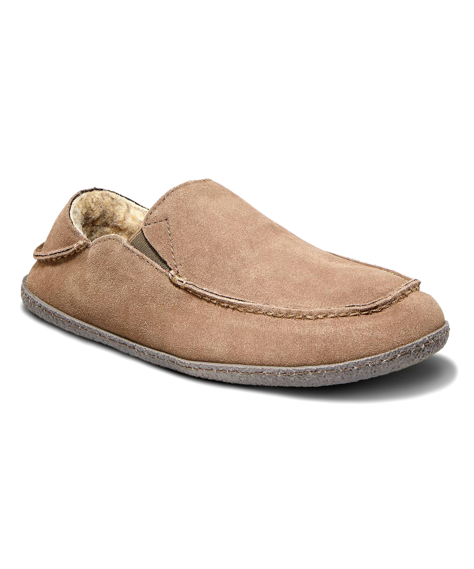 WindRiver Men's Suede Faux Fur Slippers