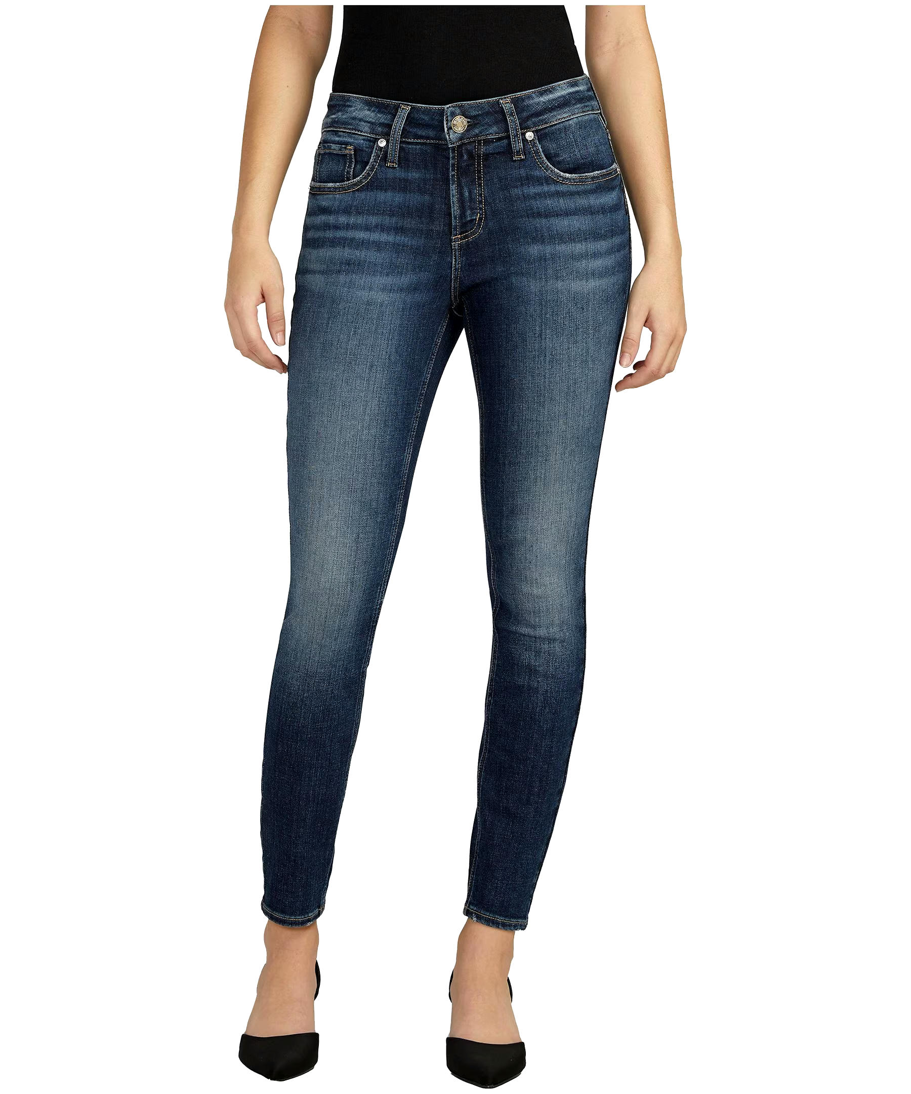 Silver Women's Elyse Mid Rise Comfort Fit Skinny Jeans