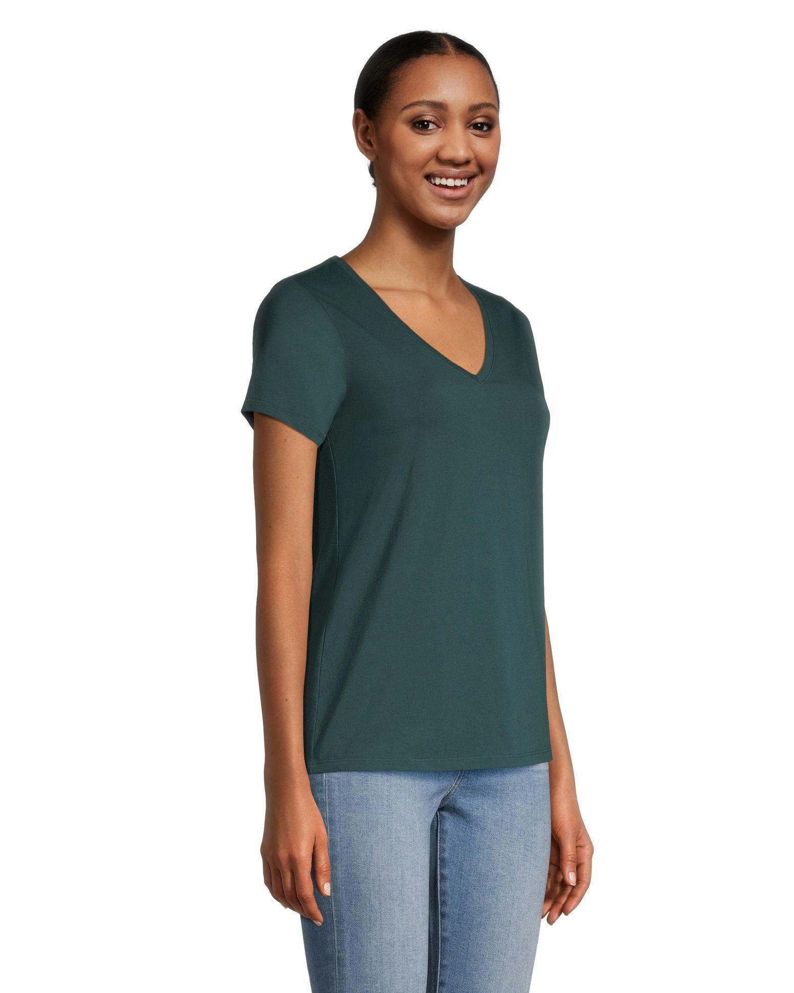 Denver Hayes Women's Semi Fitted V Neck T Shirt