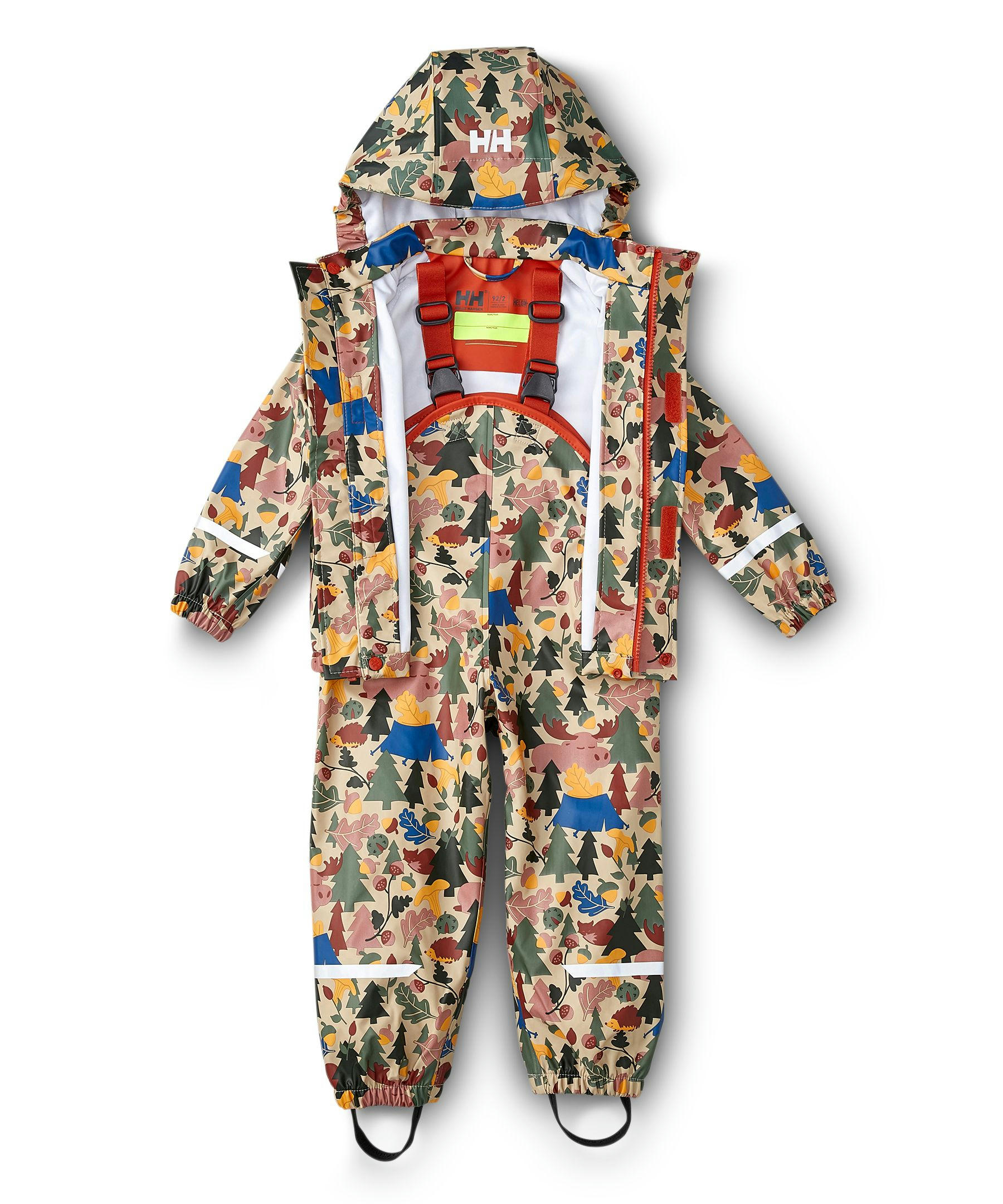 Helly Hansen Kids Unisex 2 Piece Bergen 2.0 Waterproof Rain Jacket and Bib Overalls Set