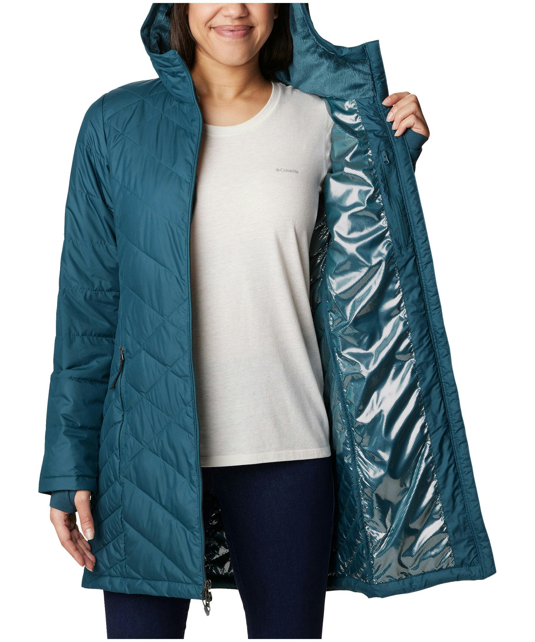 Columbia Women's Heavenly Omni-Heat Water Resistant Insulated Long Hooded Jacket
