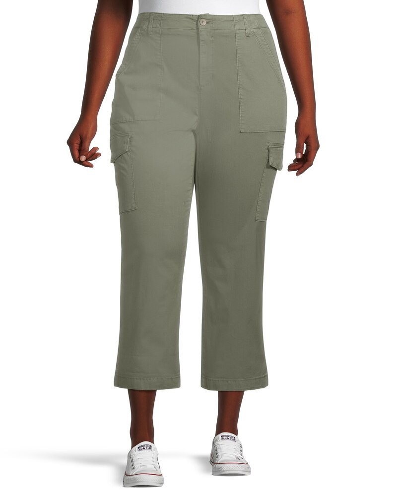 Denver Hayes Women's Garment Wash High Rise Crop Pants