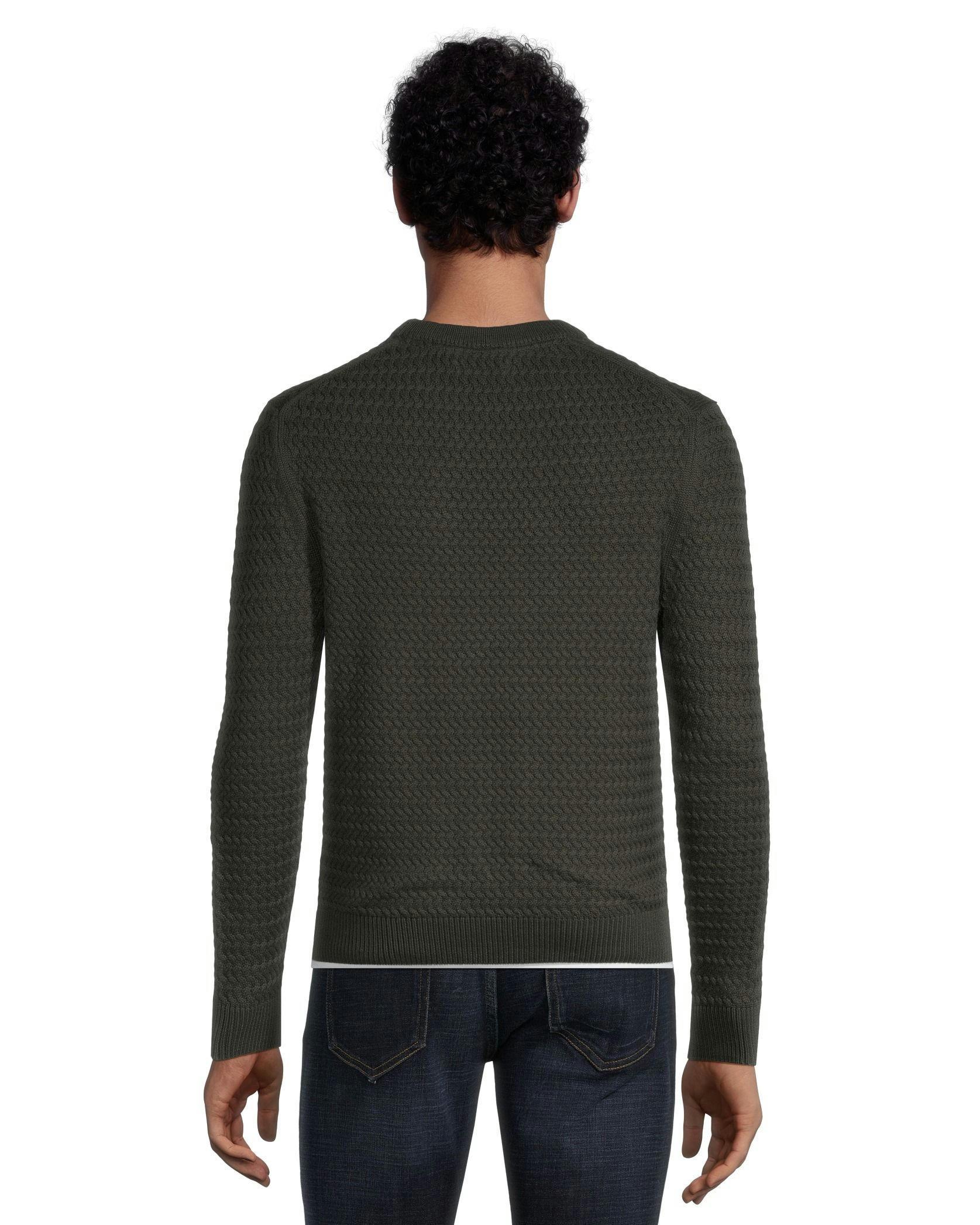 Denver Hayes Men's Rope Stitch Crewneck Sweater