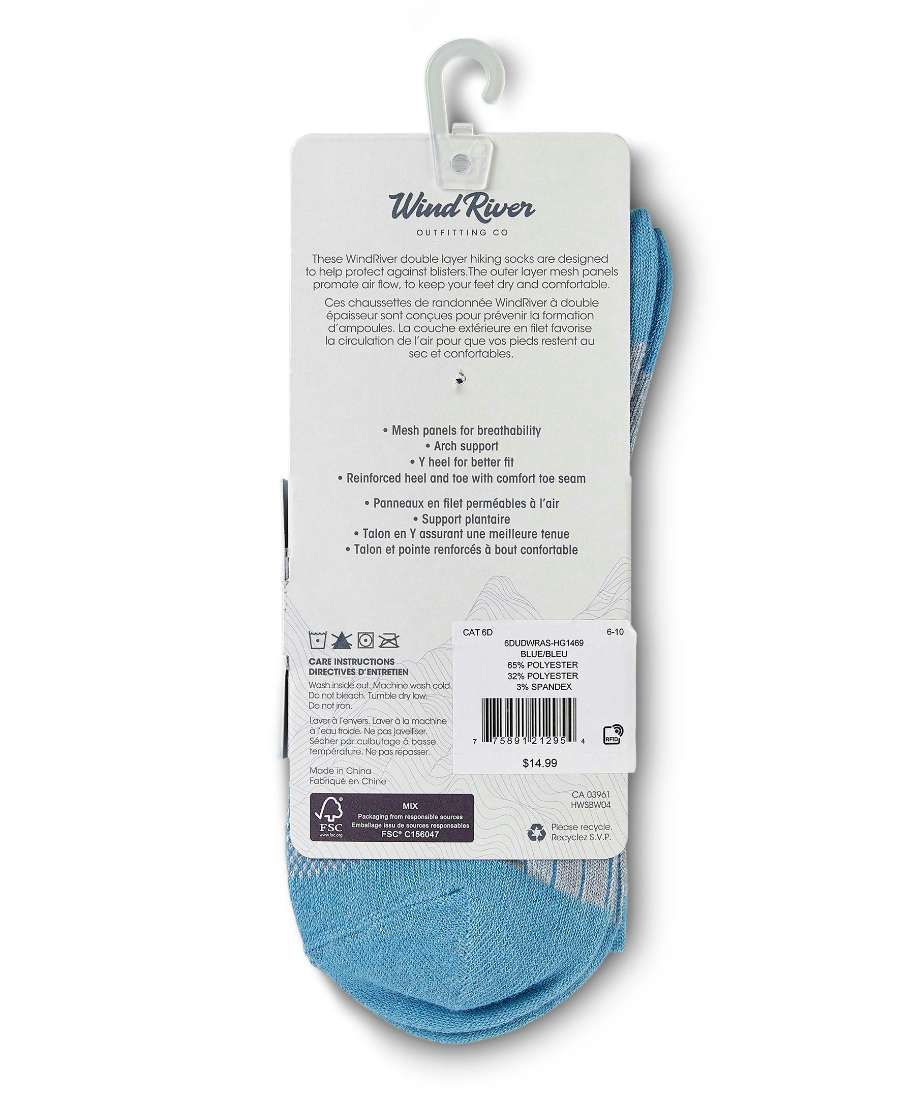 WindRiver Women's Double Layer Breathable Hiking Short Crew Socks