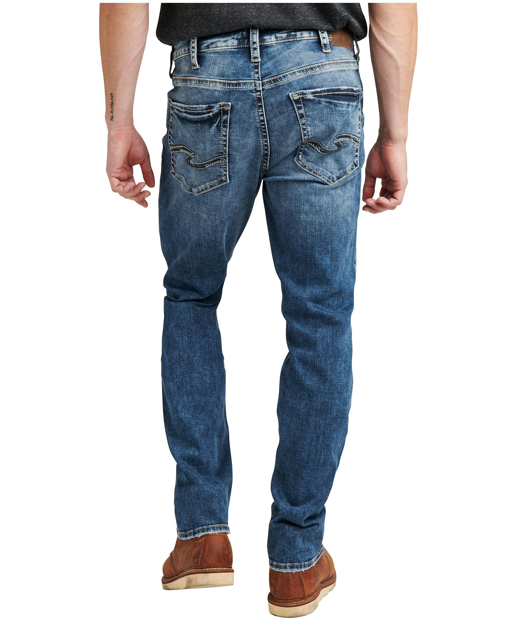 Silver Men's Grayson Easy Fit Straight Leg Stretch Denim Jeans - Dark Indigo Wash - ONLINE ONLY