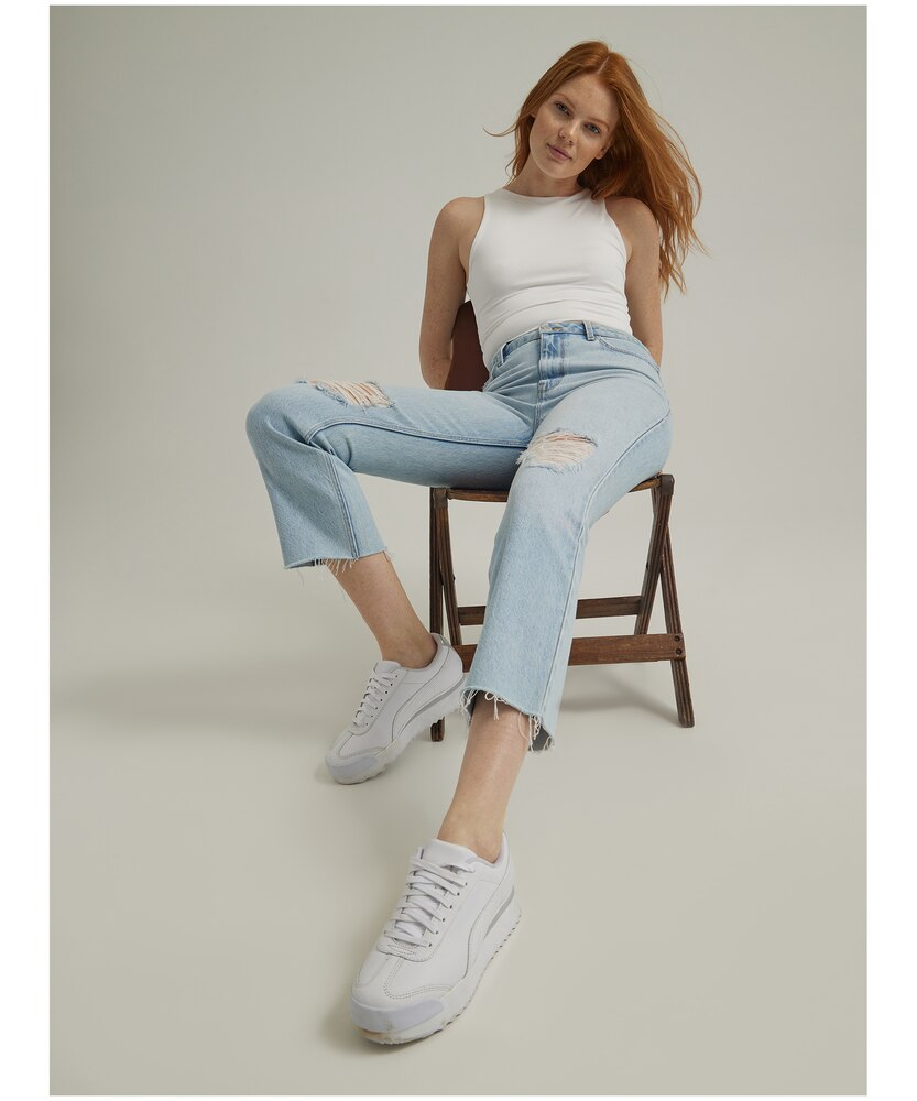 Wrangler Women's Rodeo High Rise Straight Crop Jeans