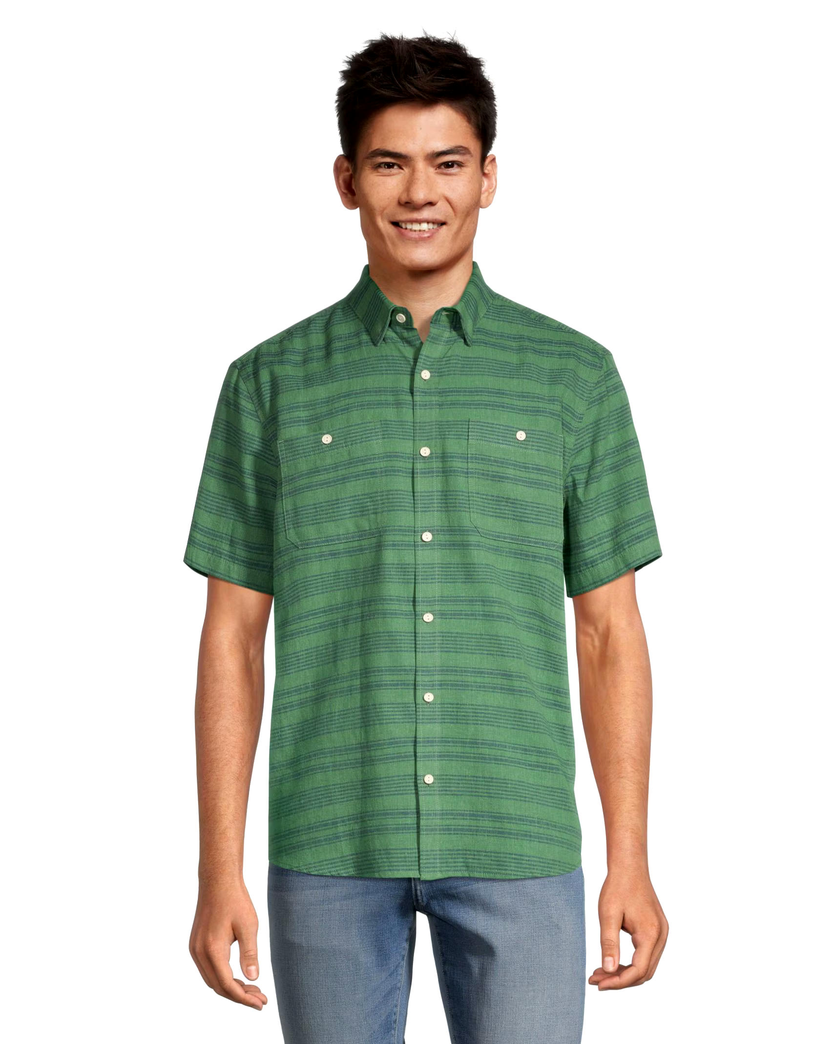 Denver Hayes Men's Classic Fit Short Sleeve Hemp Shirt