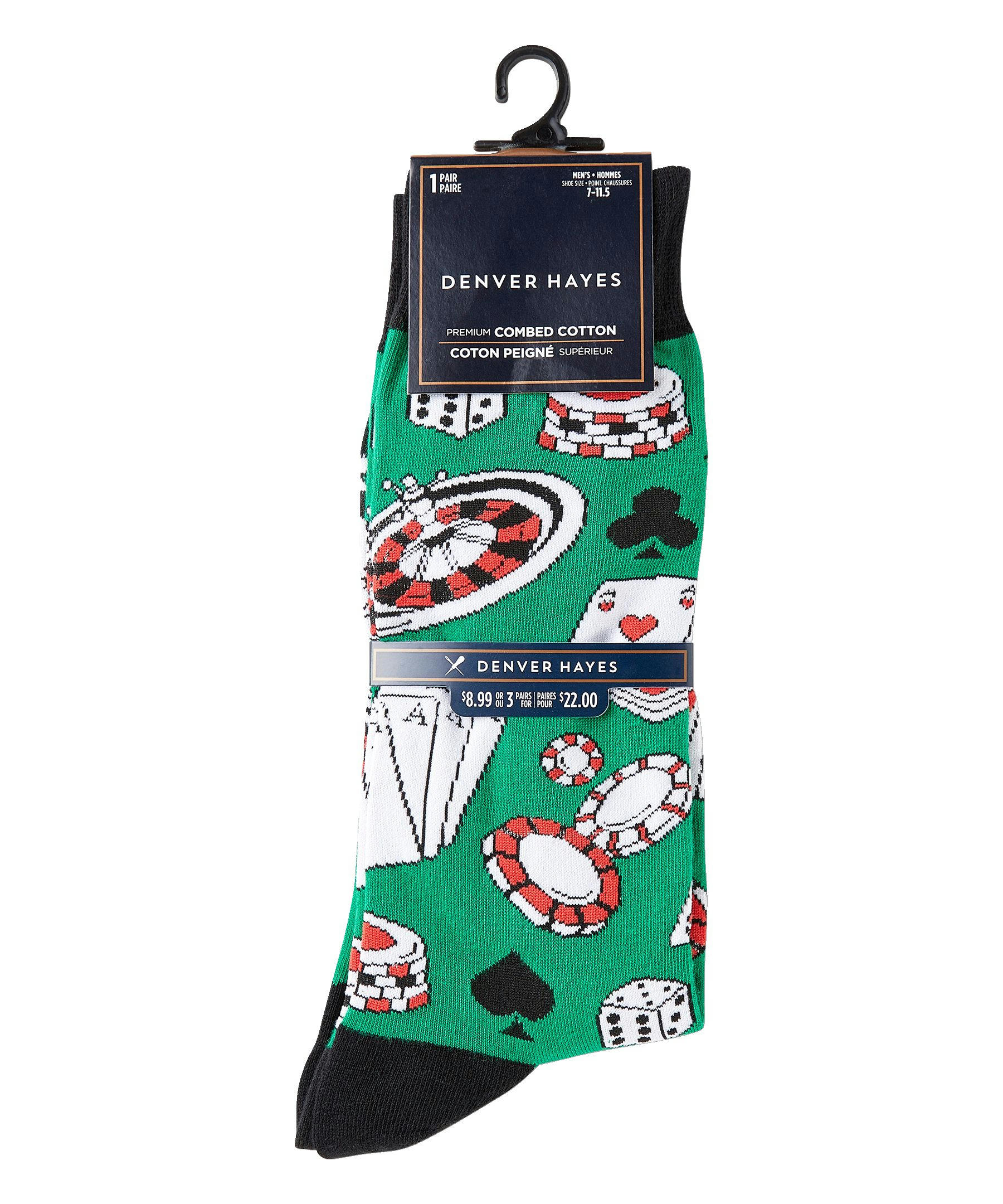 Denver Hayes Men's Novelty Sports Pattern Crew Socks