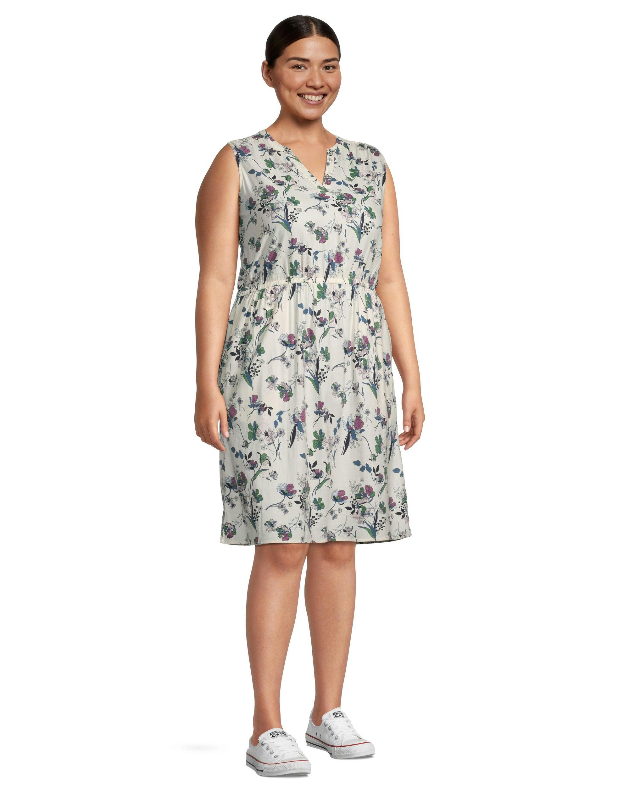 Women's Print Sleeveless V-Neck Dress