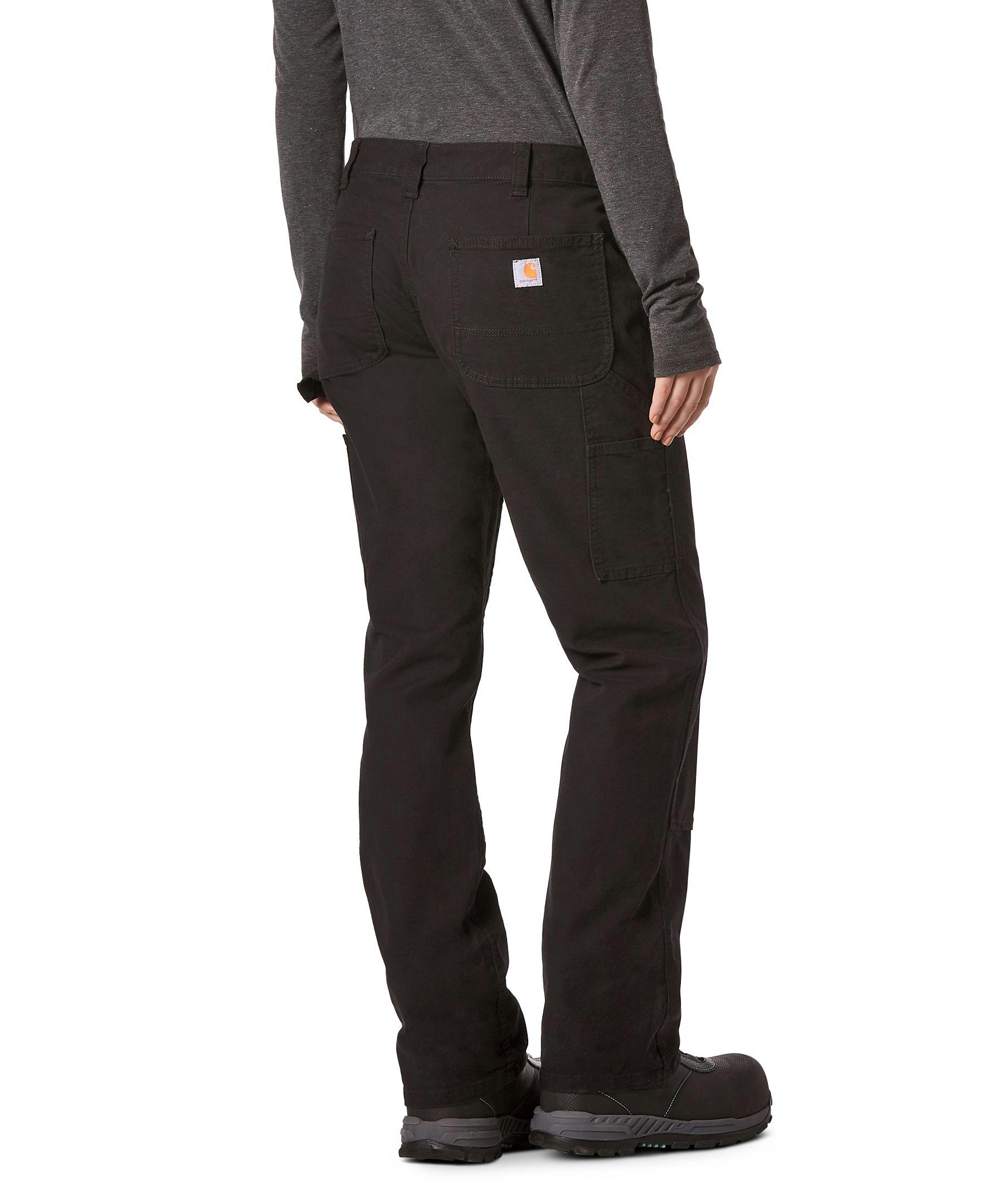 Carhartt Women's Rugged Flex High Rise Loose Fit Canvas Double Front Work Pants - Black