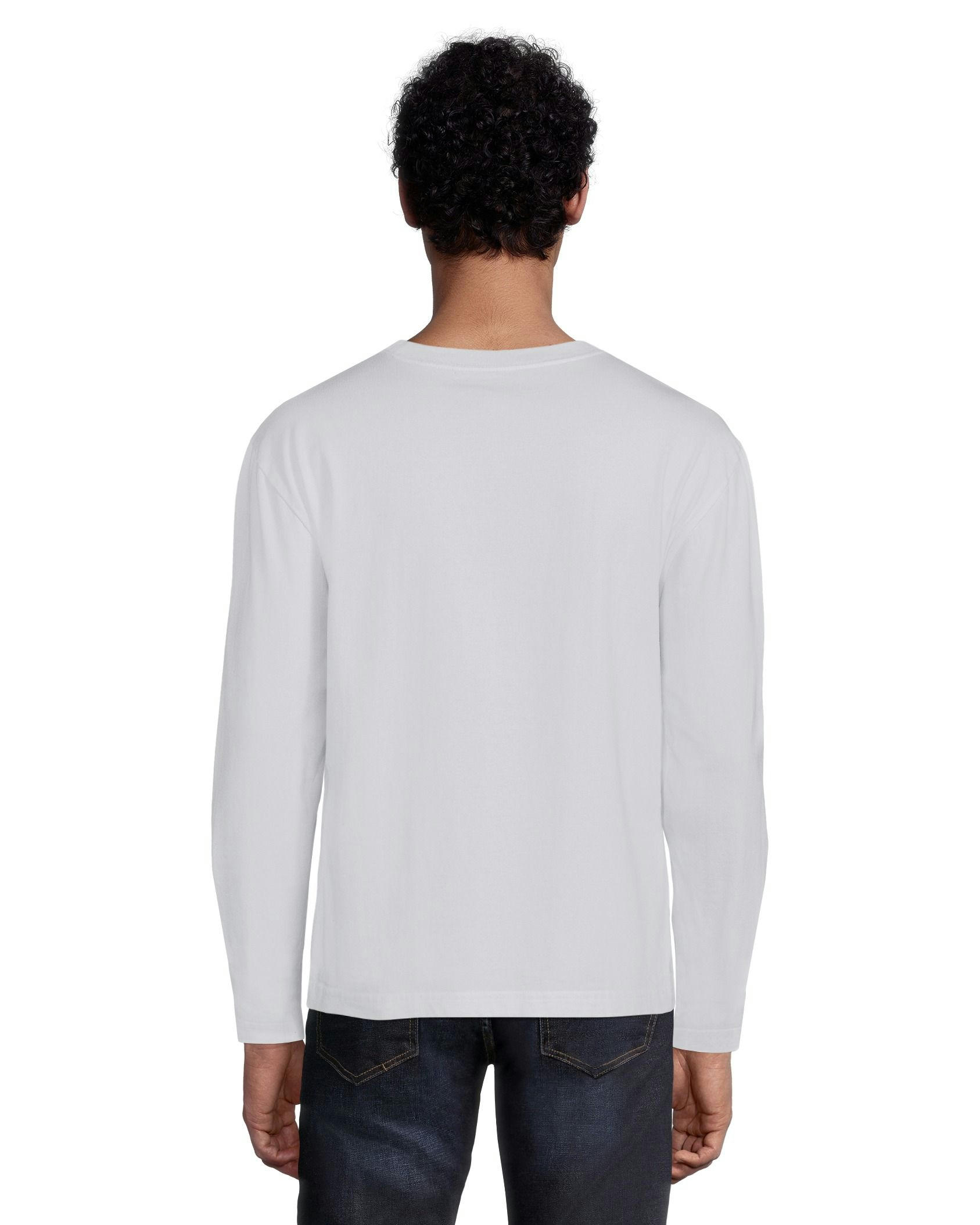 Denver Hayes Men's 50 Wash Long Sleeve Classic Fit Crew Neck T-Shirt