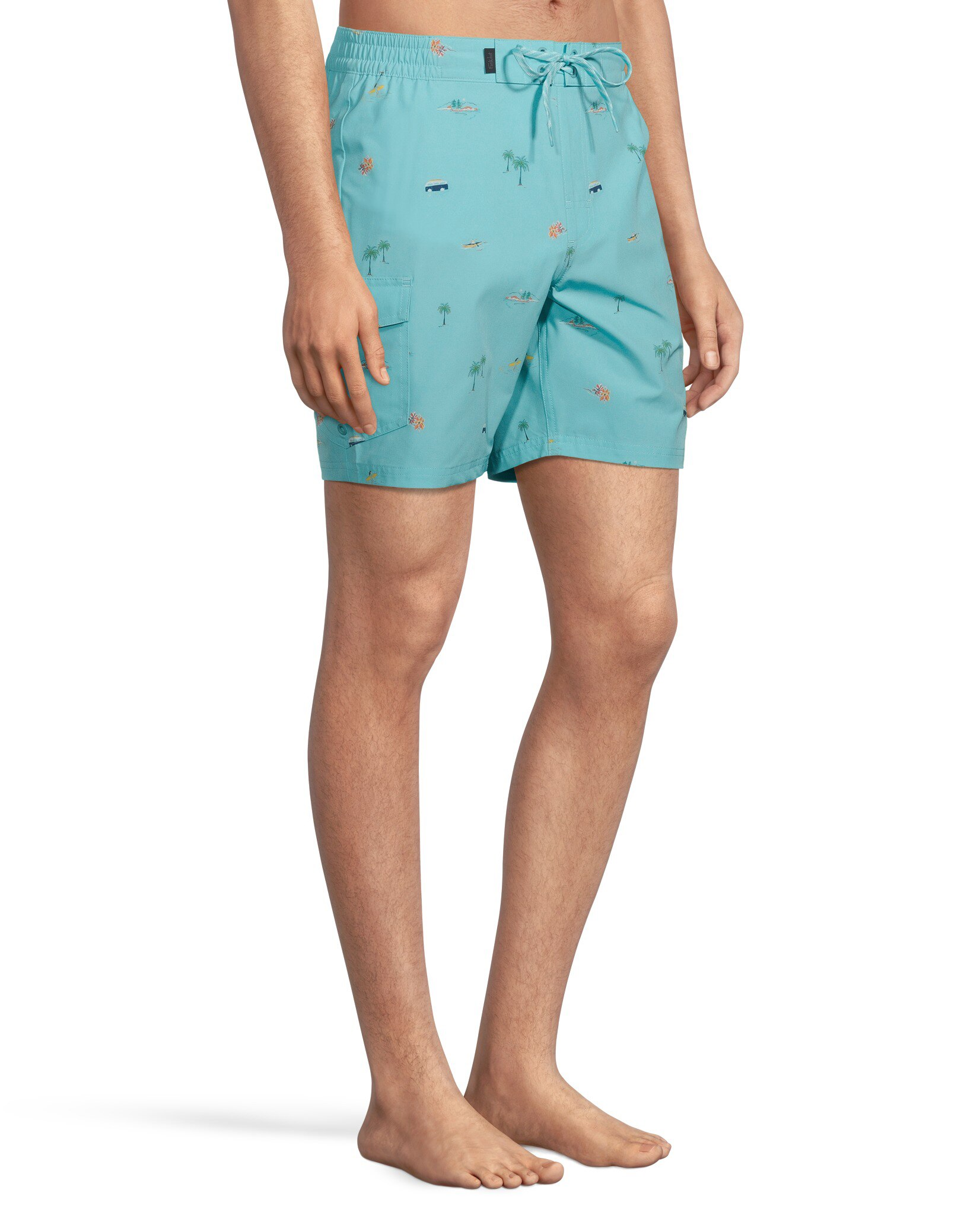 FarWest Men's All-Over-Print Quick Dry E-Board Shorts