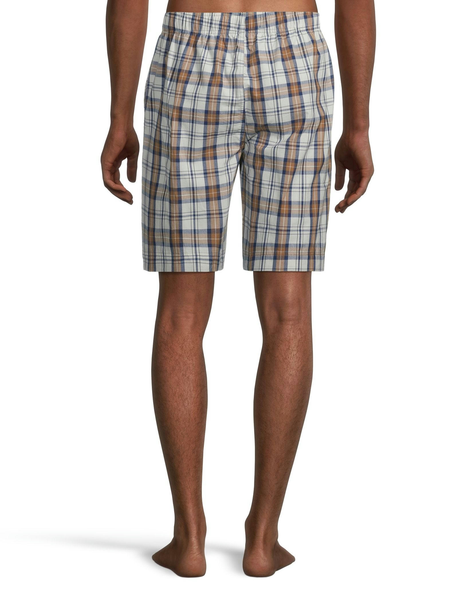 Men's Woven Plaid Mid Rise Lounge Shorts