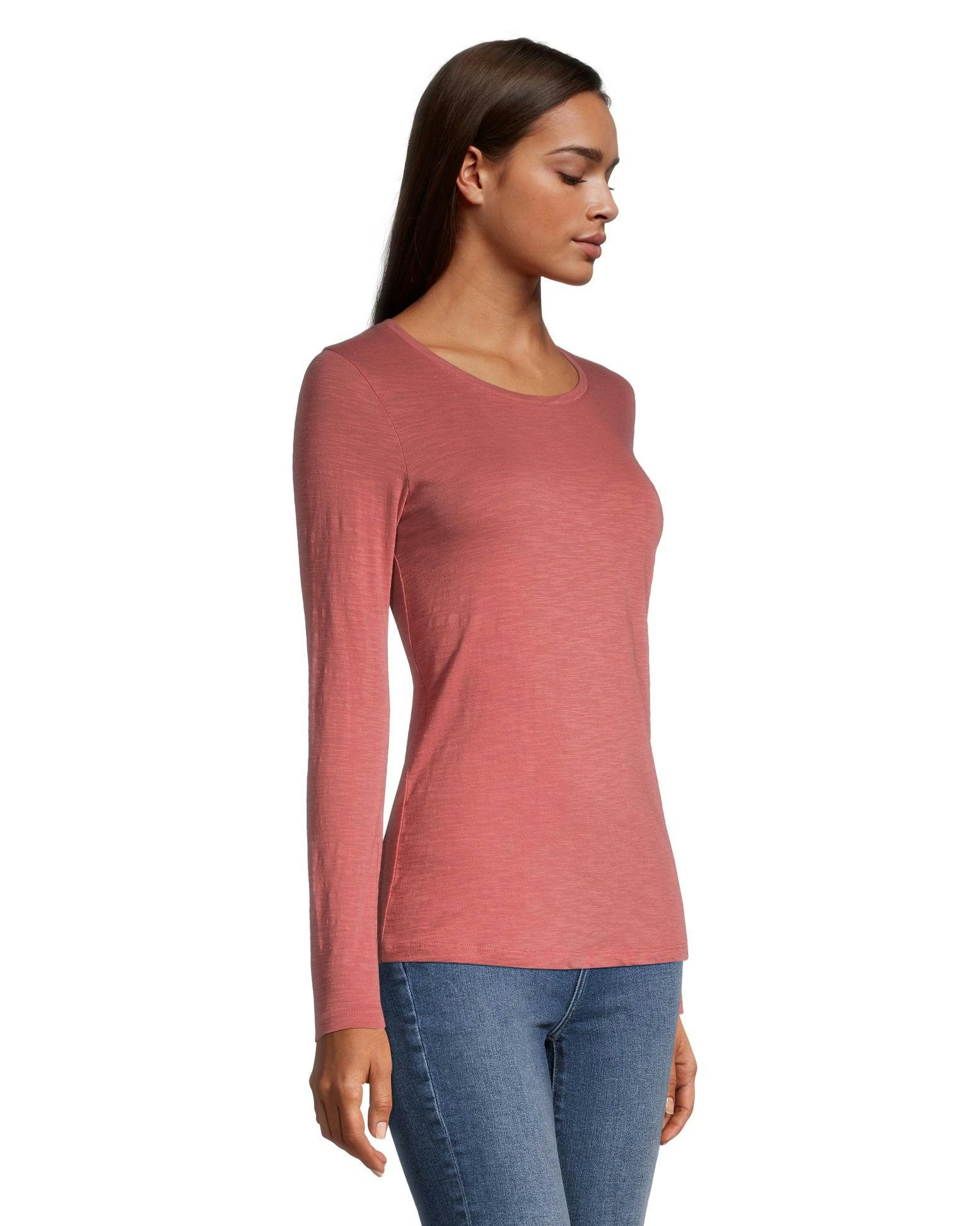 Denver Hayes Women's Semi Fitted Long Sleeve Crewneck T Shirt