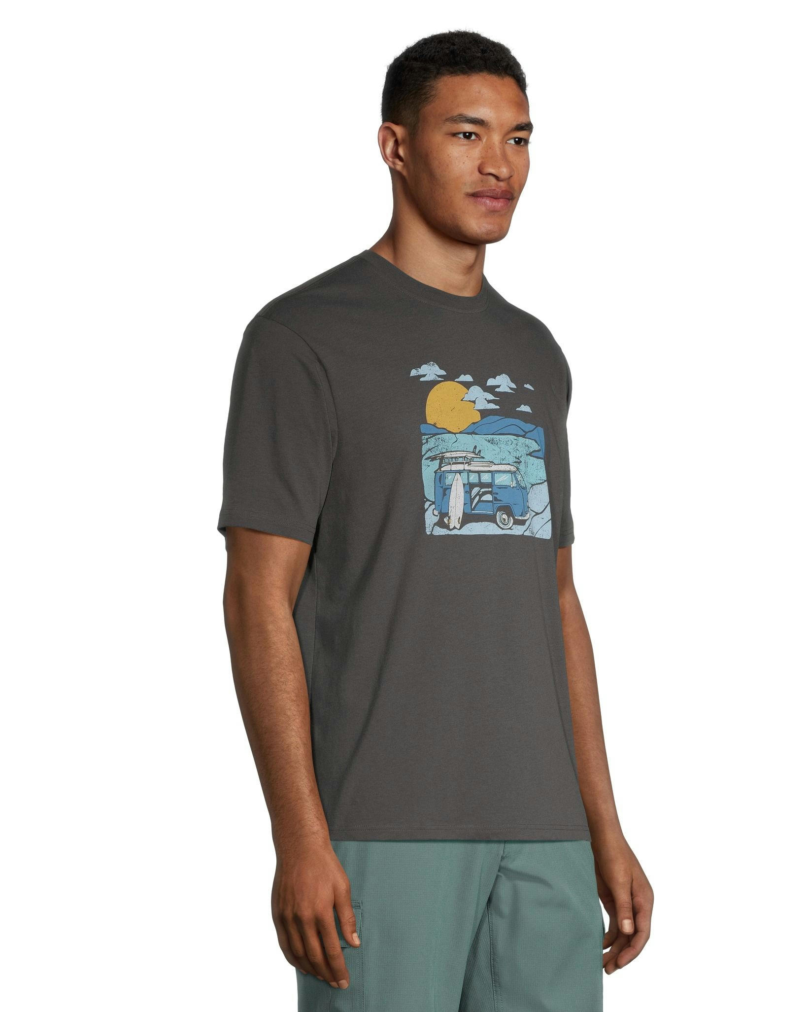 FarWest Men's Graphic Short Sleeve Tagless T Shirt