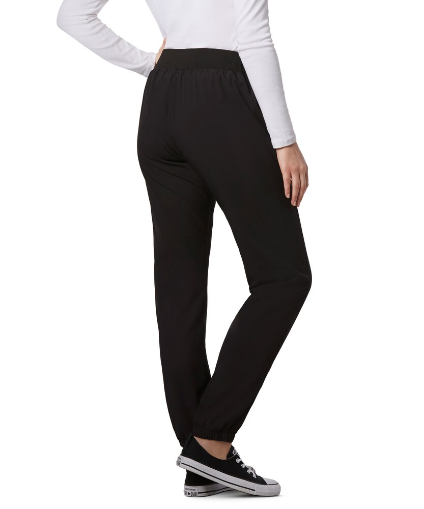 Scrubletics Women's Jogger Fit Drawstring Elastic Stretch Waist Scrub Pants - Black