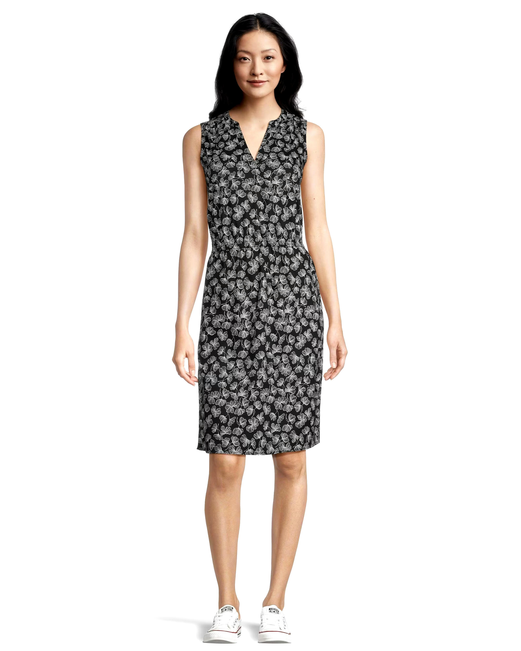 Women's Print Sleeveless V-Neck Dress